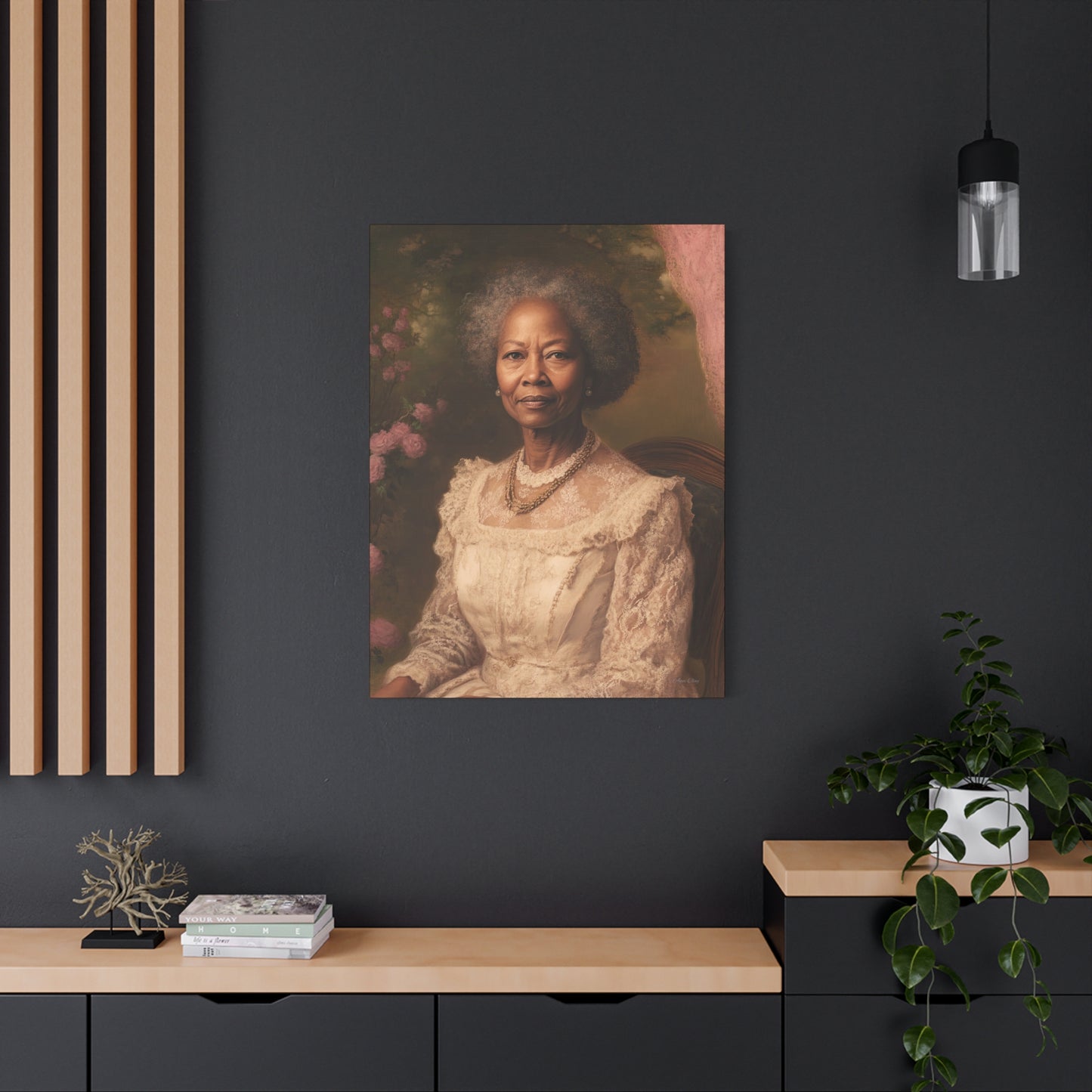 Elegant Canvas Wall Art, Vintage Portrait, Home Decor, Gift for Art Lovers, Bohemian Style, Heritage Art