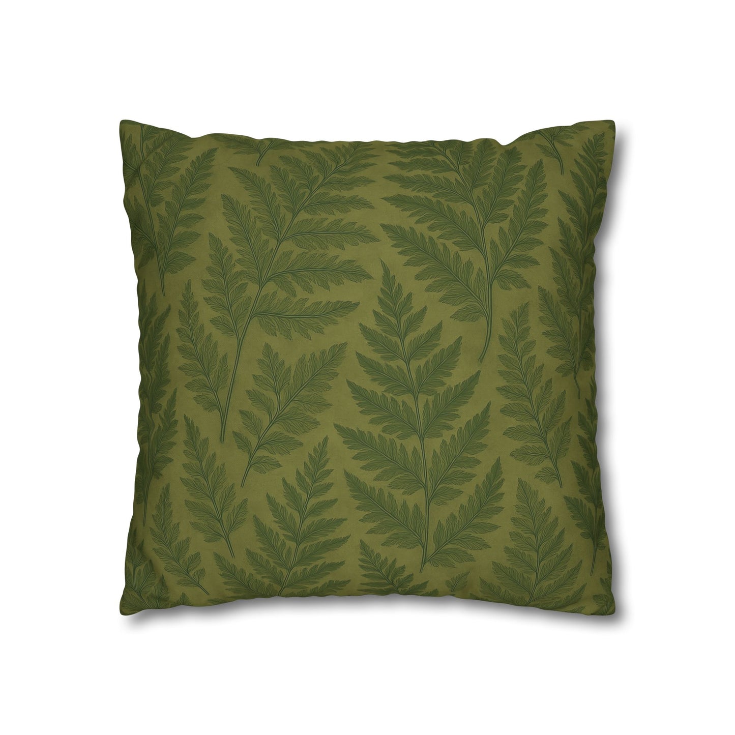 Fern Pattern Nature-Inspired Accent, Green Leaf Pillowcase, Gifts for Plant Lovers