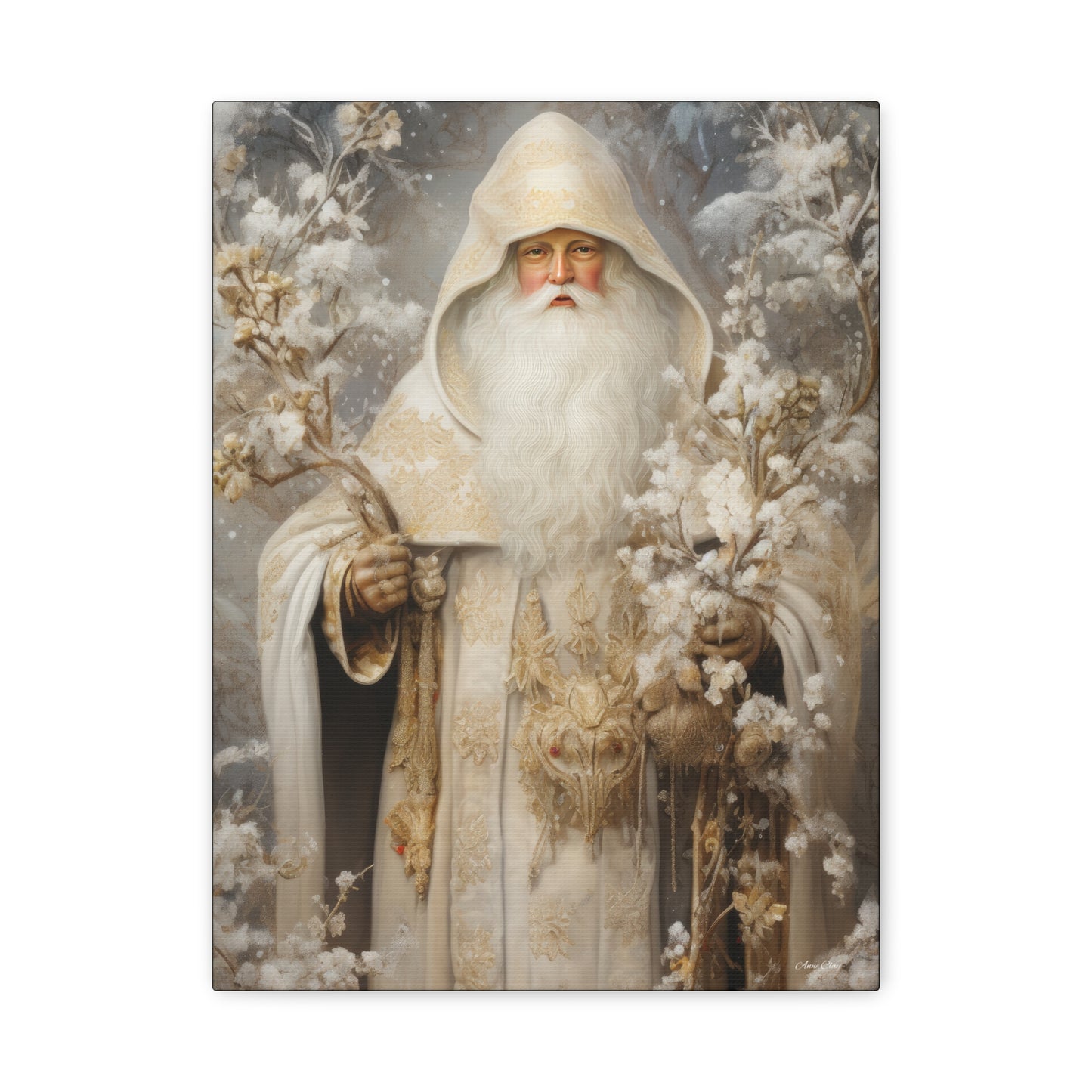 Winter White Santa Matte Canvas, Stretched, 1.25"