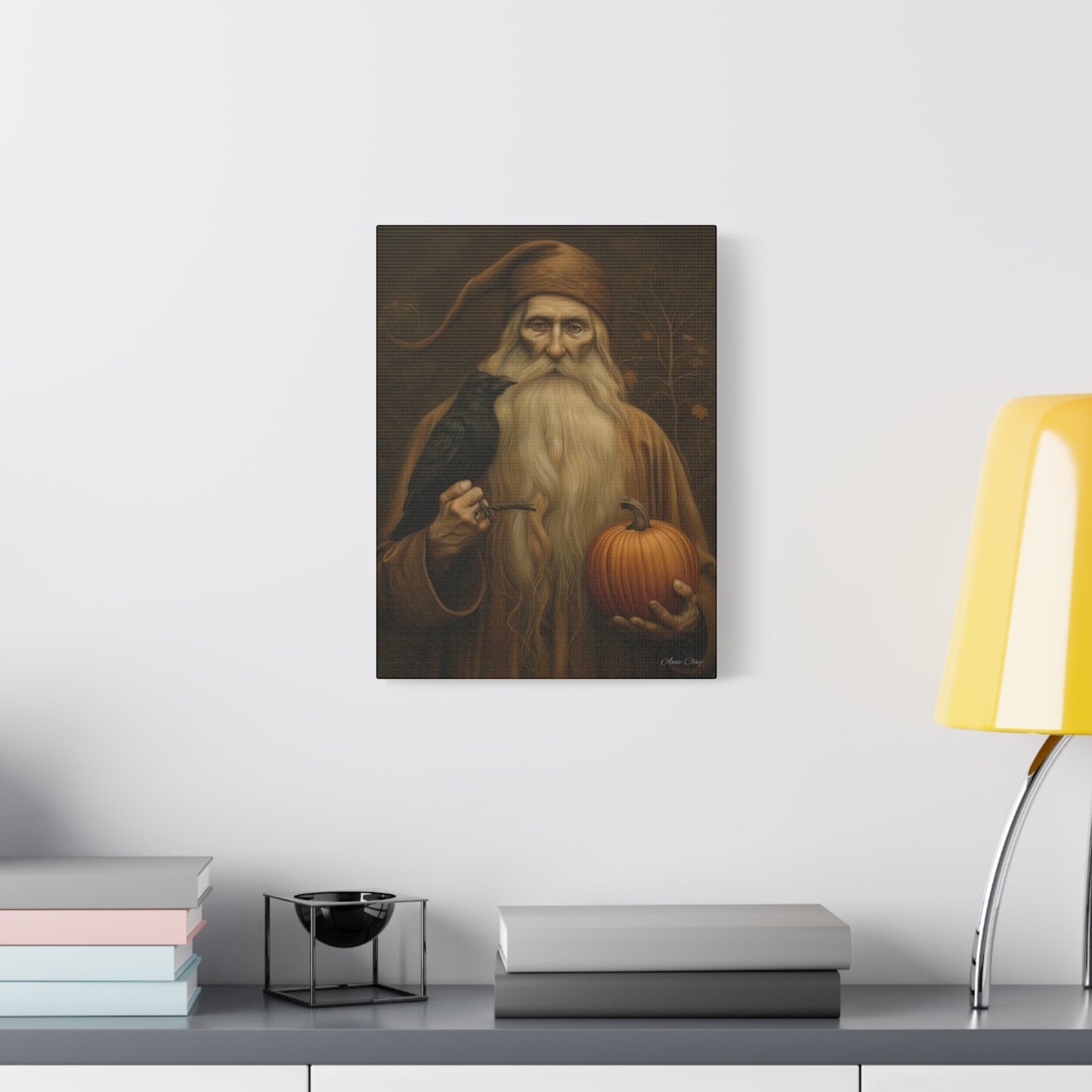 Mystical Harvest Canvas Art, Autumn Decor, Halloween Wall Art, Rustic Home Decoration, Gift for Nature Lovers
