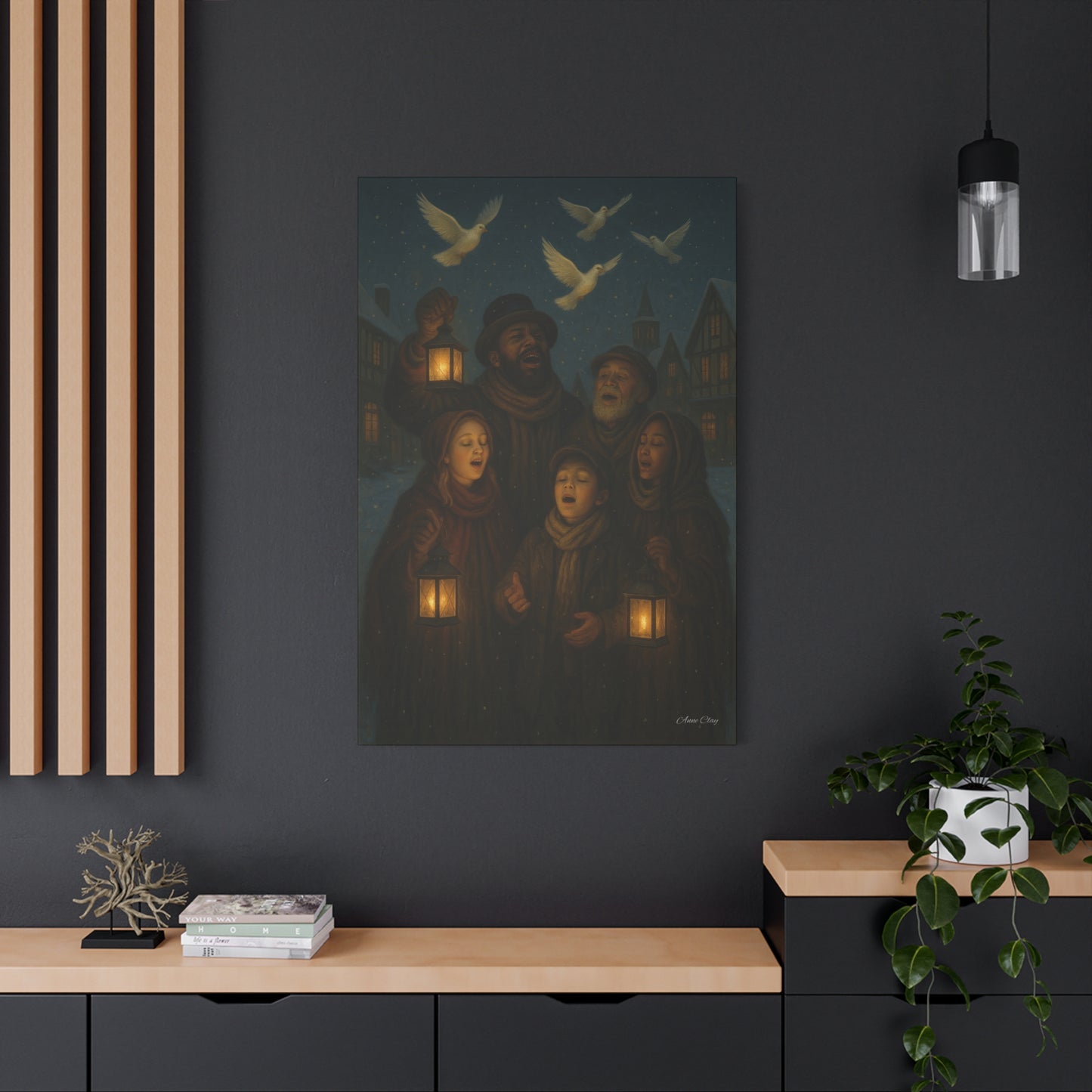 Spirit of Christmas Carolers Canvas Wall Art