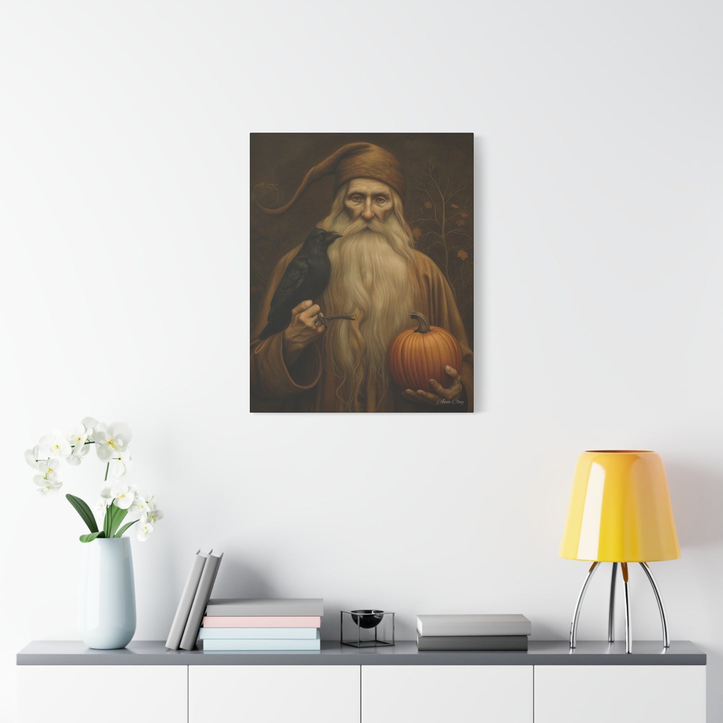 Mystical Harvest Canvas Art, Autumn Decor, Halloween Wall Art, Rustic Home Decoration, Gift for Nature Lovers
