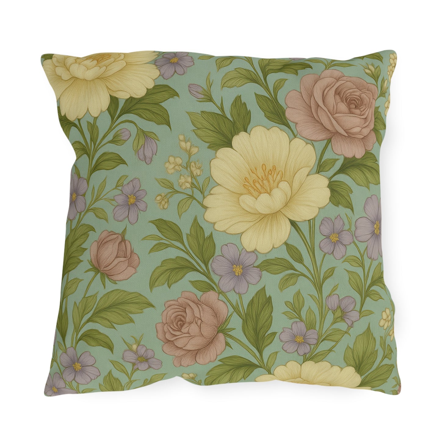 Botanical Outdoor Pillows, Floral Patio Decor, Garden Cushions, Shabby Chic Throw, Summer Home Accents