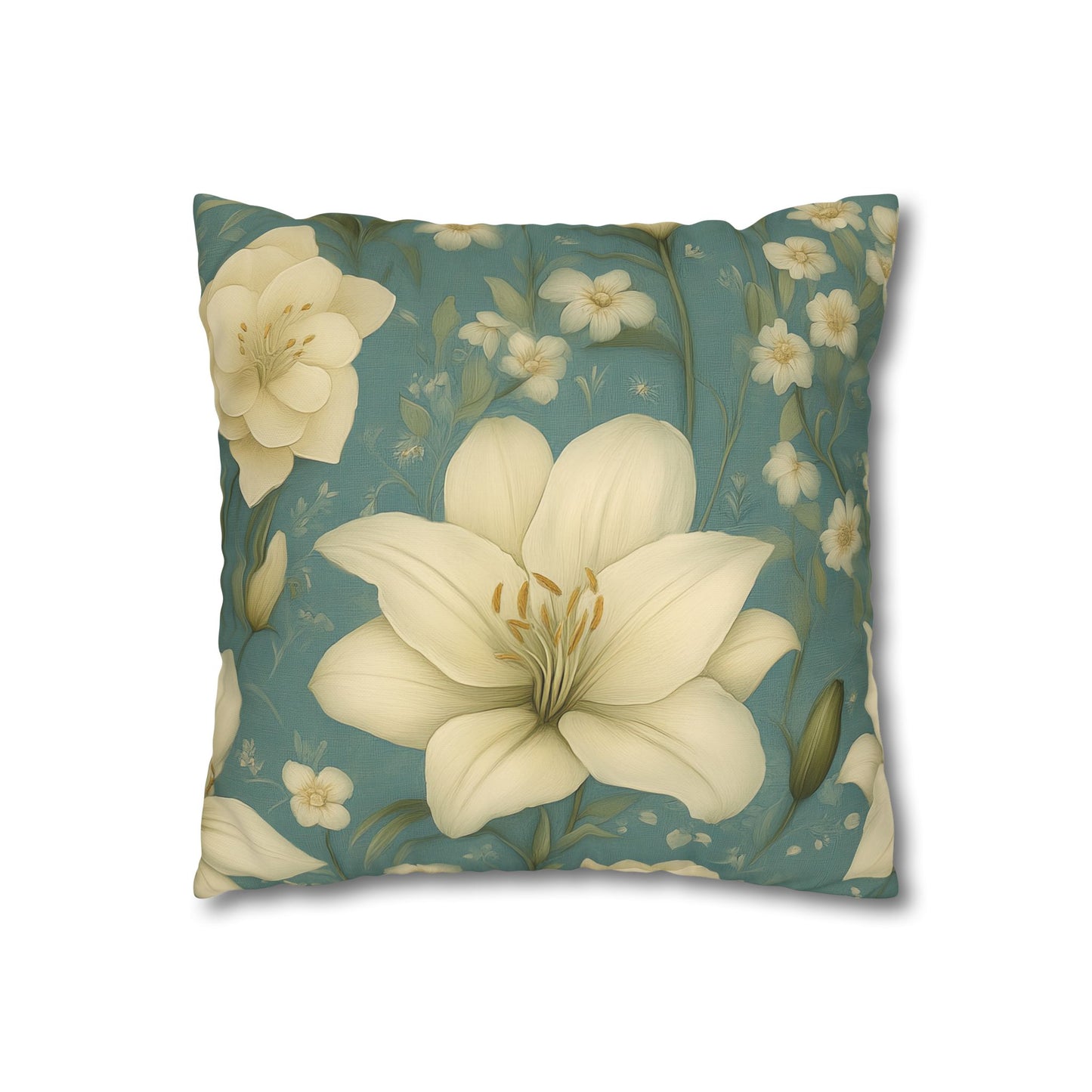 Floral Square Pillowcase, Cozy Home Decor, Gift for Flower Lovers, Soft Decorative Pillow, Spring Living Room Accessories