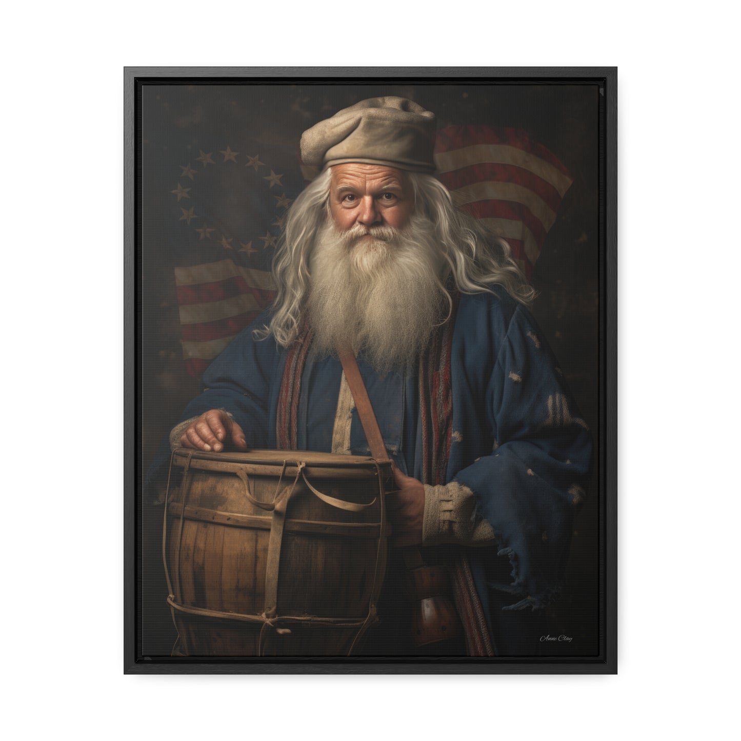 Framed Americana Santa Gallery Canvas Wraps, Vertical Frame