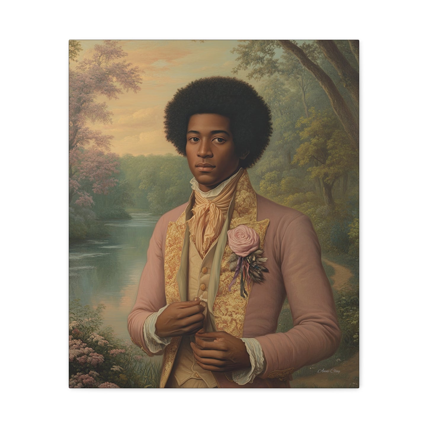 Elegant Portrait Canvas Art, Vintage Wall Decor, Home Aesthetic, Gift for Art Lovers, Framed Canvas, Romantic Home Decor, Historical Artwork