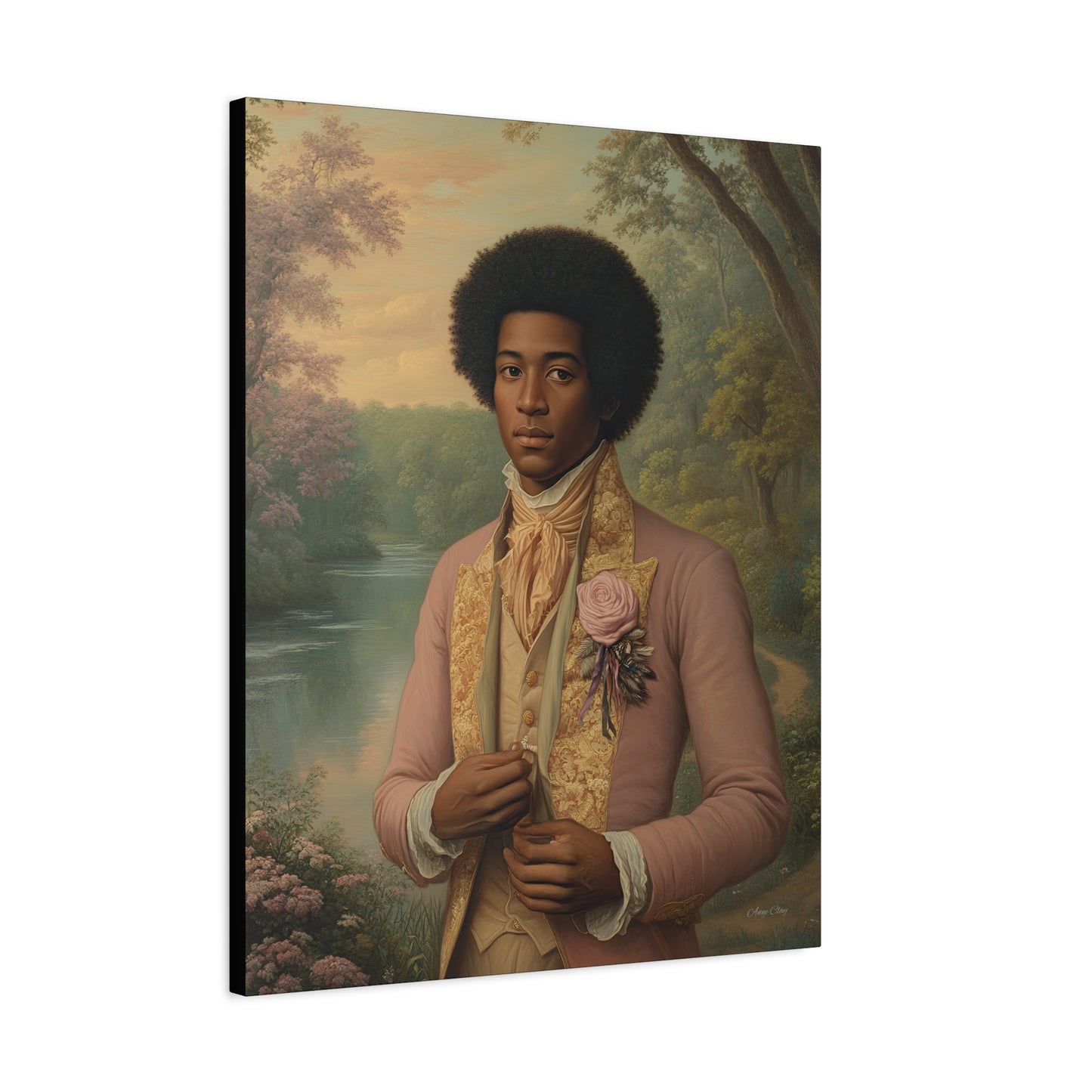 Elegant Portrait Canvas Art, Vintage Wall Decor, Home Aesthetic, Gift for Art Lovers, Framed Canvas, Romantic Home Decor, Historical Artwork
