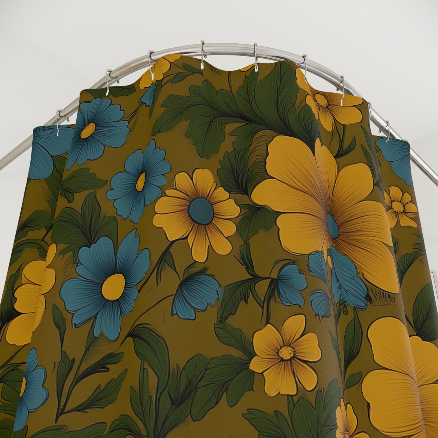 Bohemian Floral Shower Curtain, Vintage Bathroom Decor, Gift for Her, Spring Home Accent, Colorful Floral Design