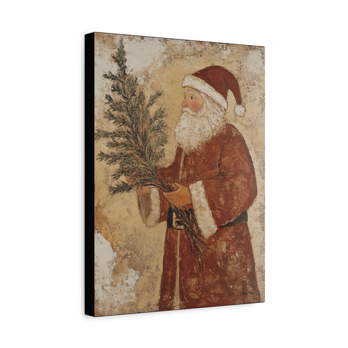 Grunge Classic Santa Matte Canvas, Stretched, 1.25"