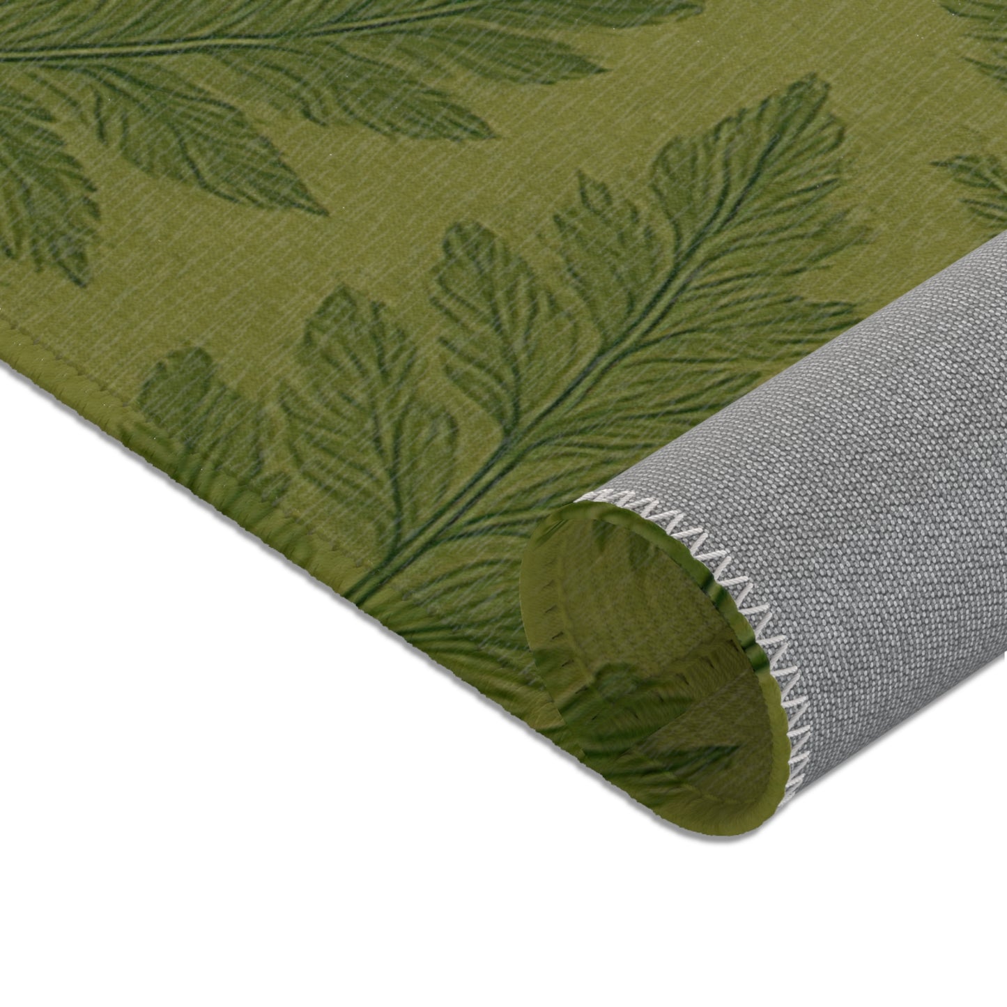 Botanical Fern Area Rug, Boho Home Decor, Cozy Living Room Mat, Eco-Friendly Carpet, Indoor Runner for Nature Lovers