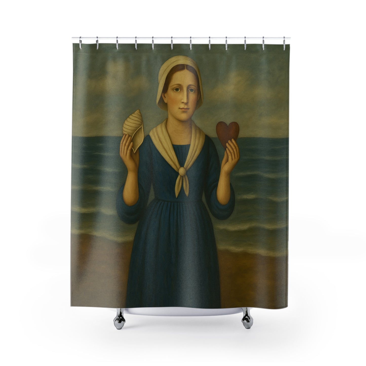 Elegant Vintage Nautical Shower Curtain, Coastal Home Decor, Bathroom Accessory, Gift for Sea Lovers, Beach-Themed Decor