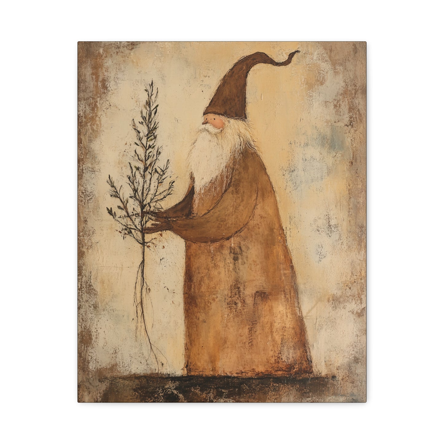 Grungy Earth Santa Matte Canvas, Stretched, 1.25"