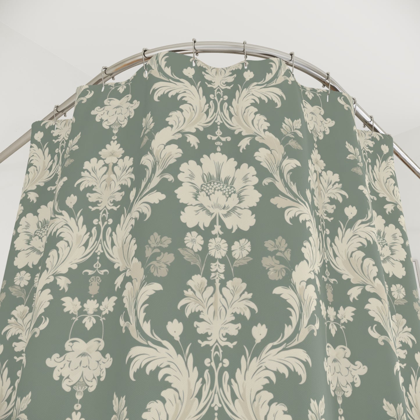 Elegant Floral Shower Curtain - Vintage Style Bathroom Décor