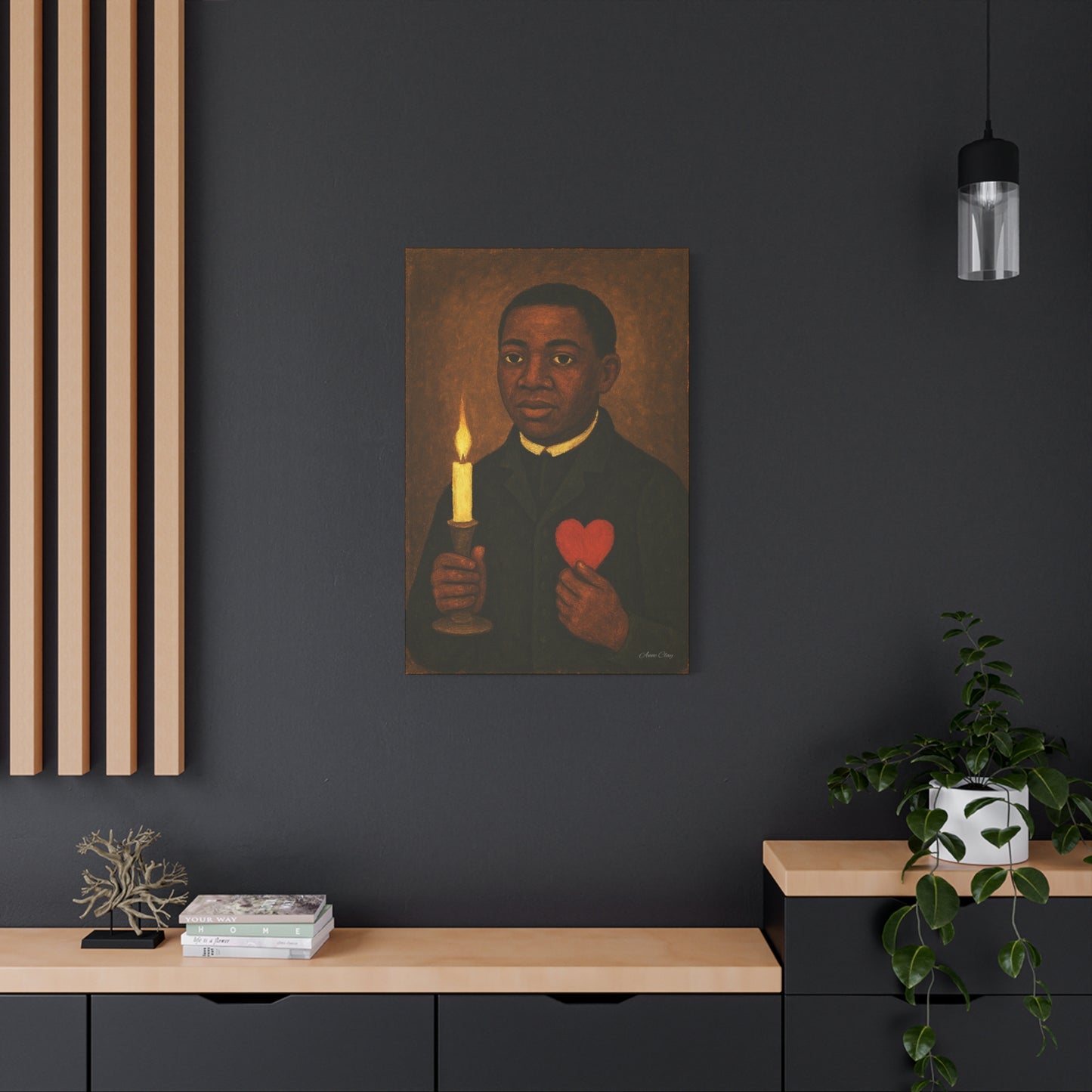 Heartfelt Canvas Art Print | Spiritual Home Decor, Black History Month, Candle Holder, Motivational Wall Art