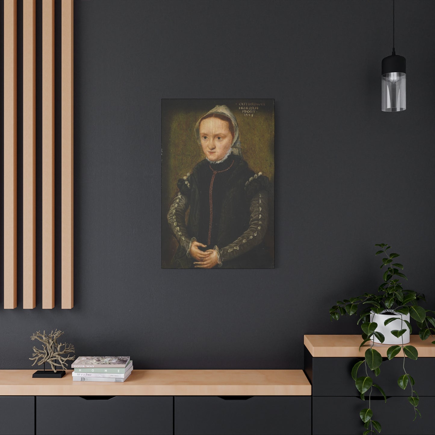 Elegant Stretched Canvas Art Print, Antique Reproduction Portrait Decor