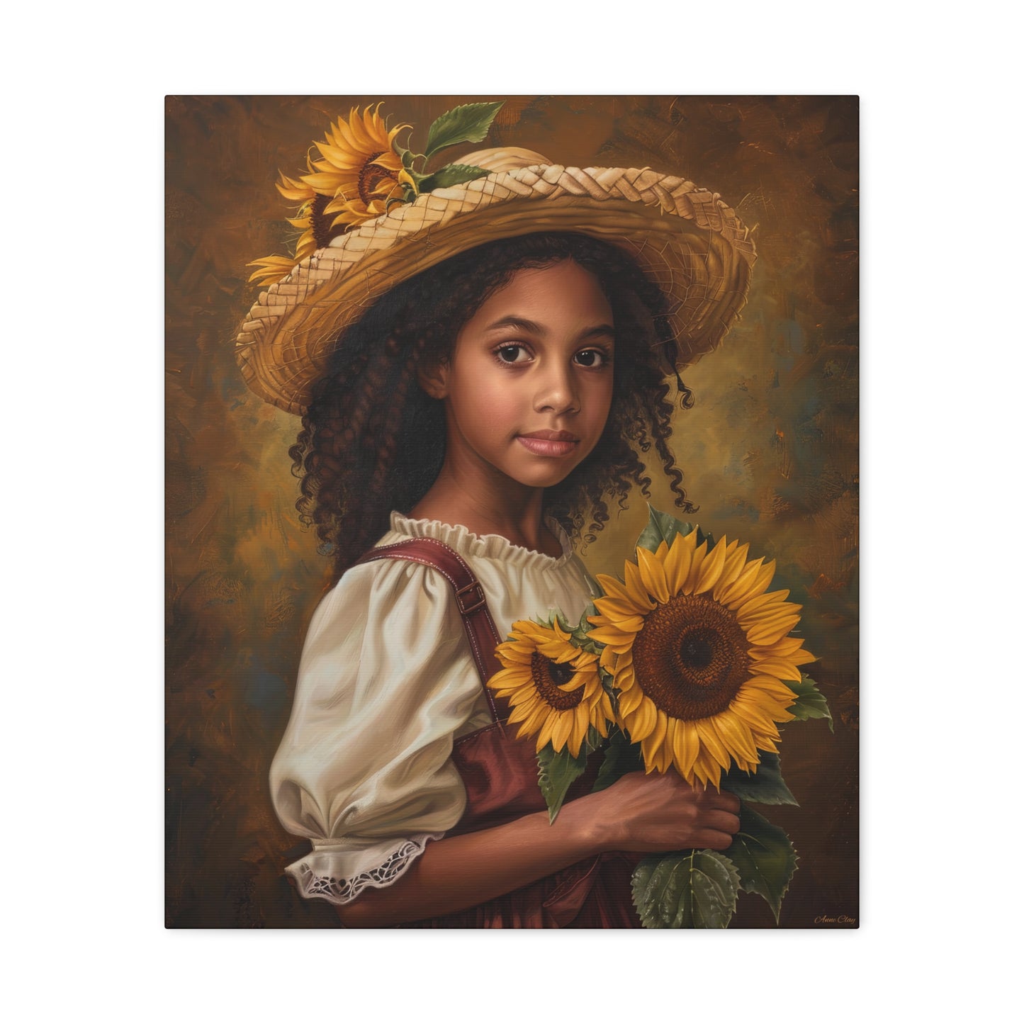 Suzie Sunflower Matte Canvas, Stretched, 1.25"