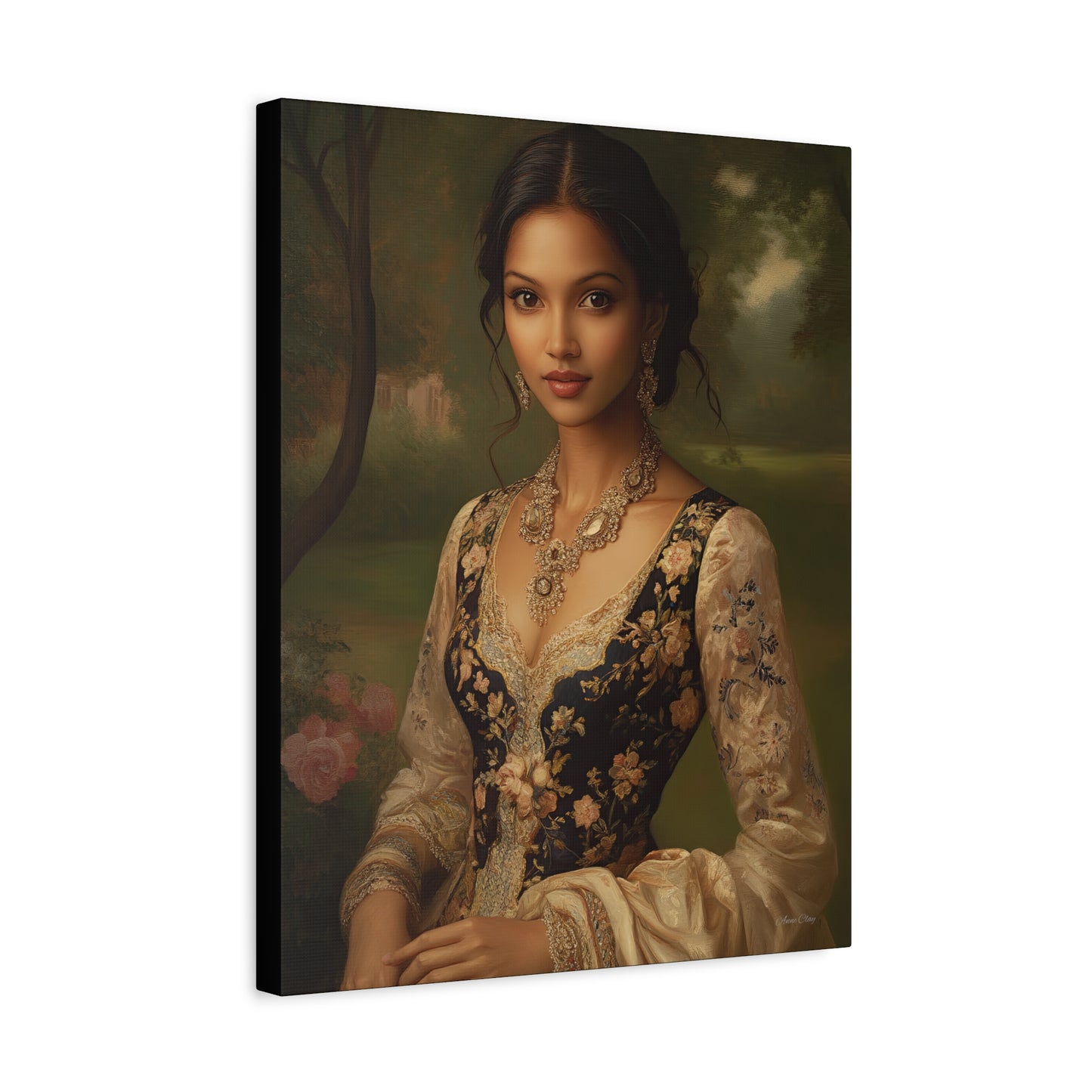 Elegant Floral Canvas Art Print, Wall Décor, Home Decoration, Gift for Her, Feminine Artwork, Vintage Inspired
