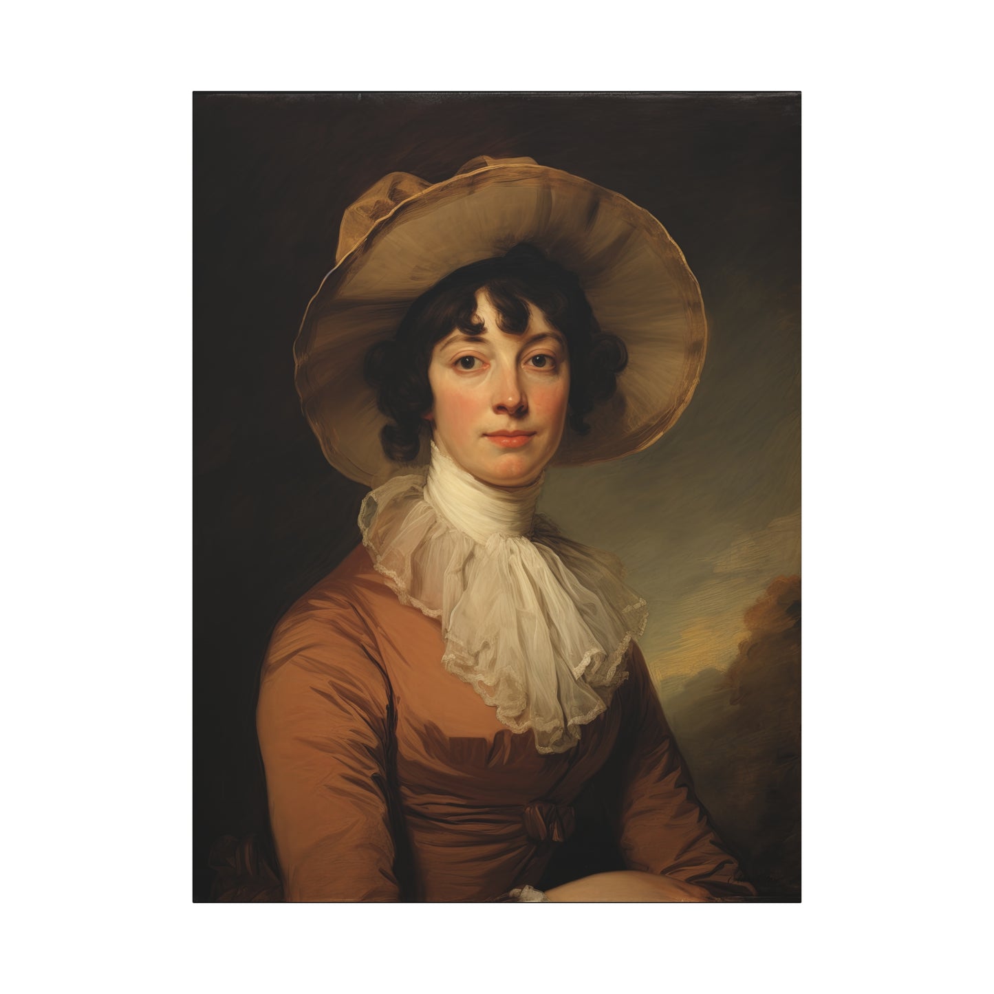 Miss Jane Early American Portrait Classic Portrait Matte Canvas Wall Art - Elegant Home Decor