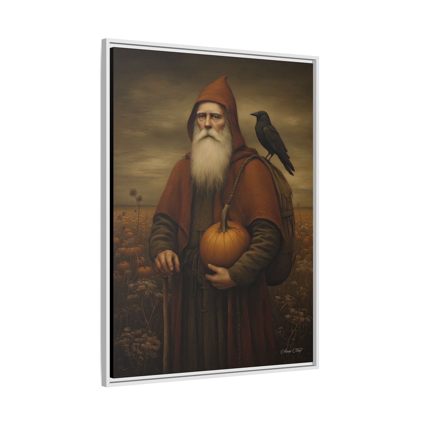 Framed Autumn Canvas Art, Fall Decor for Home, Harvest Wall Art, Thanksgiving Gift, Rustic Nature Painting