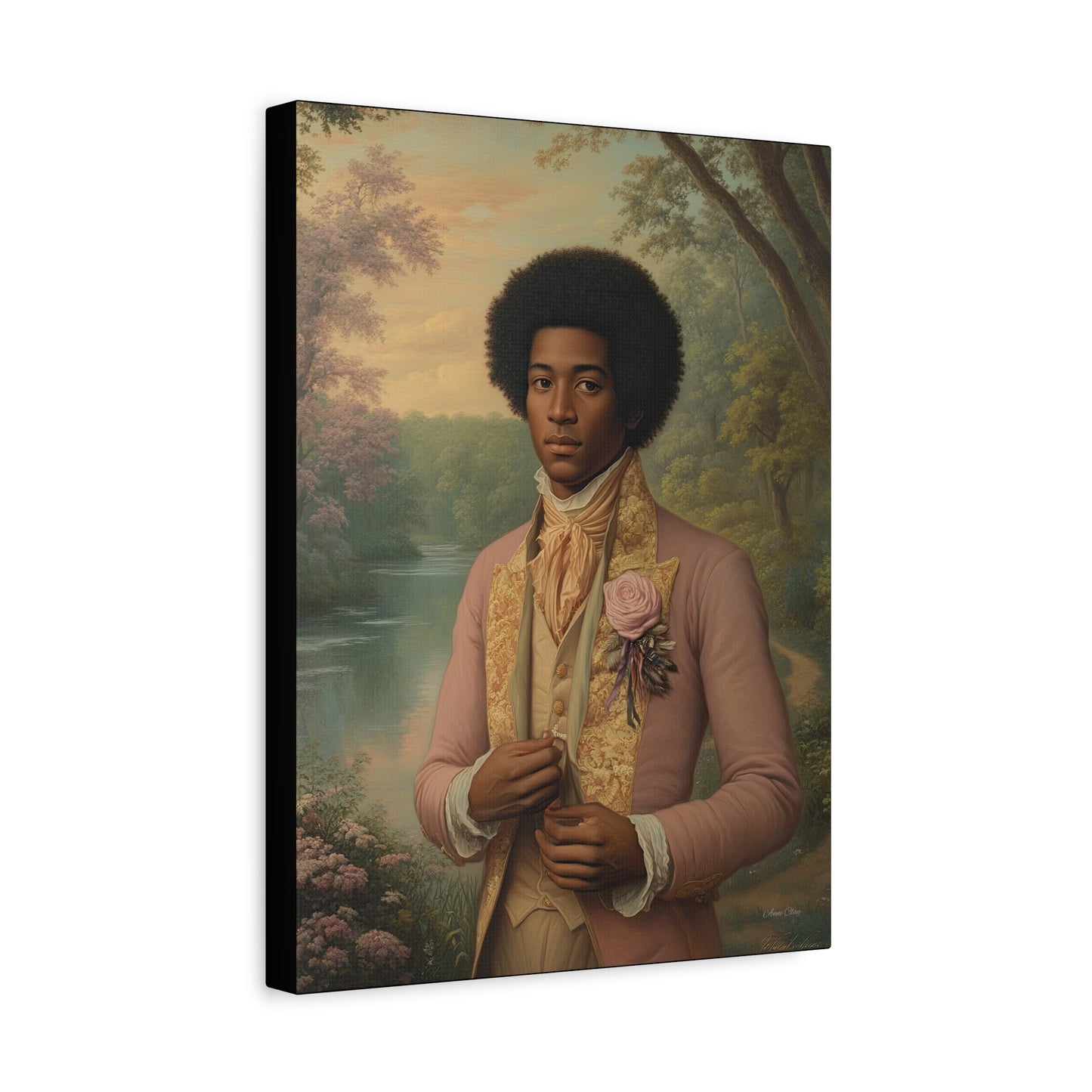 Elegant Portrait Canvas Art, Vintage Wall Decor, Home Aesthetic, Gift for Art Lovers, Framed Canvas, Romantic Home Decor, Historical Artwork