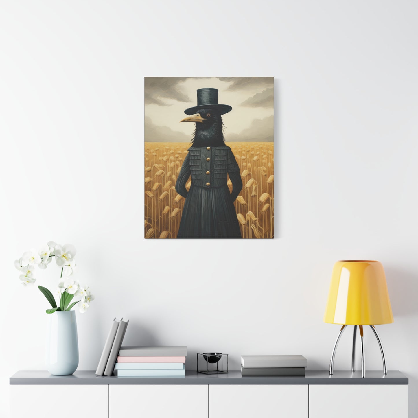 Proper Crow Mysterious Crow Art Canvas - Stretched Matte Wall Decor