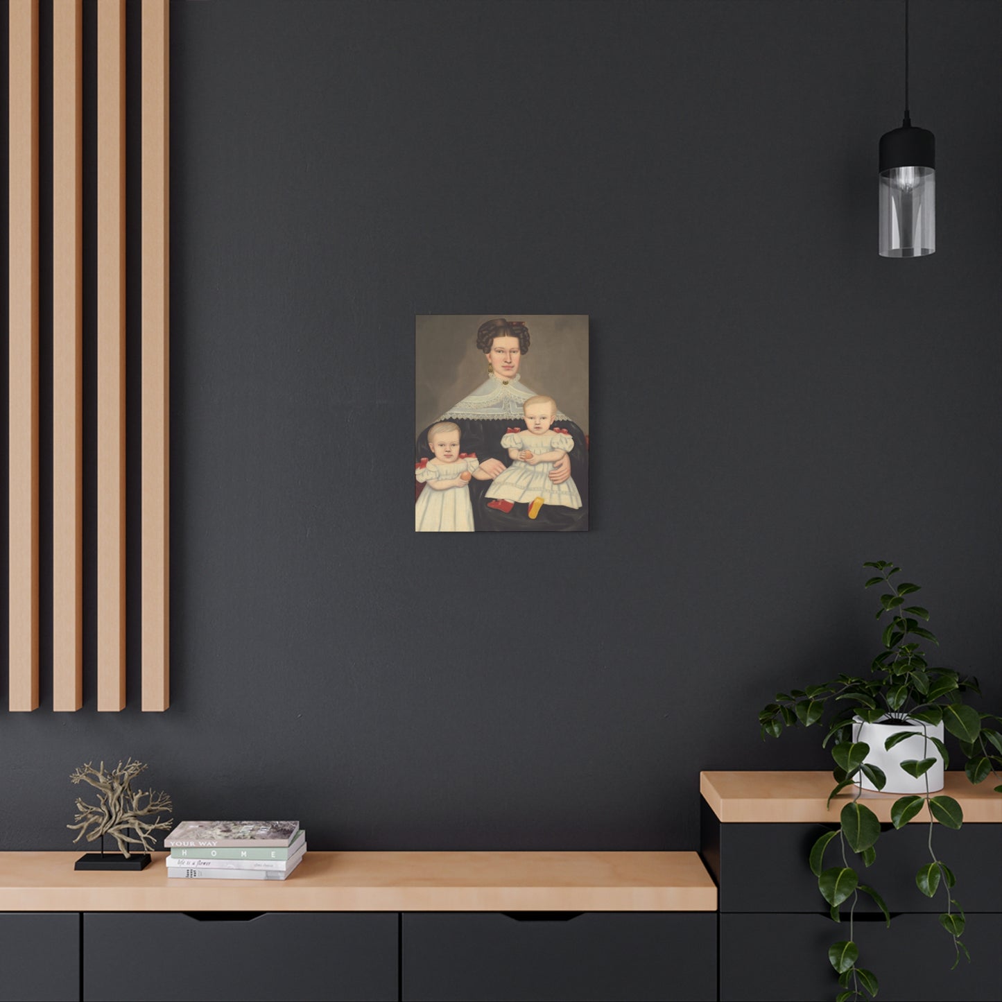 Mrs. Paul Smith Palmer Vintage Family Canvas Art - Classic Portrait of Mother and Twins