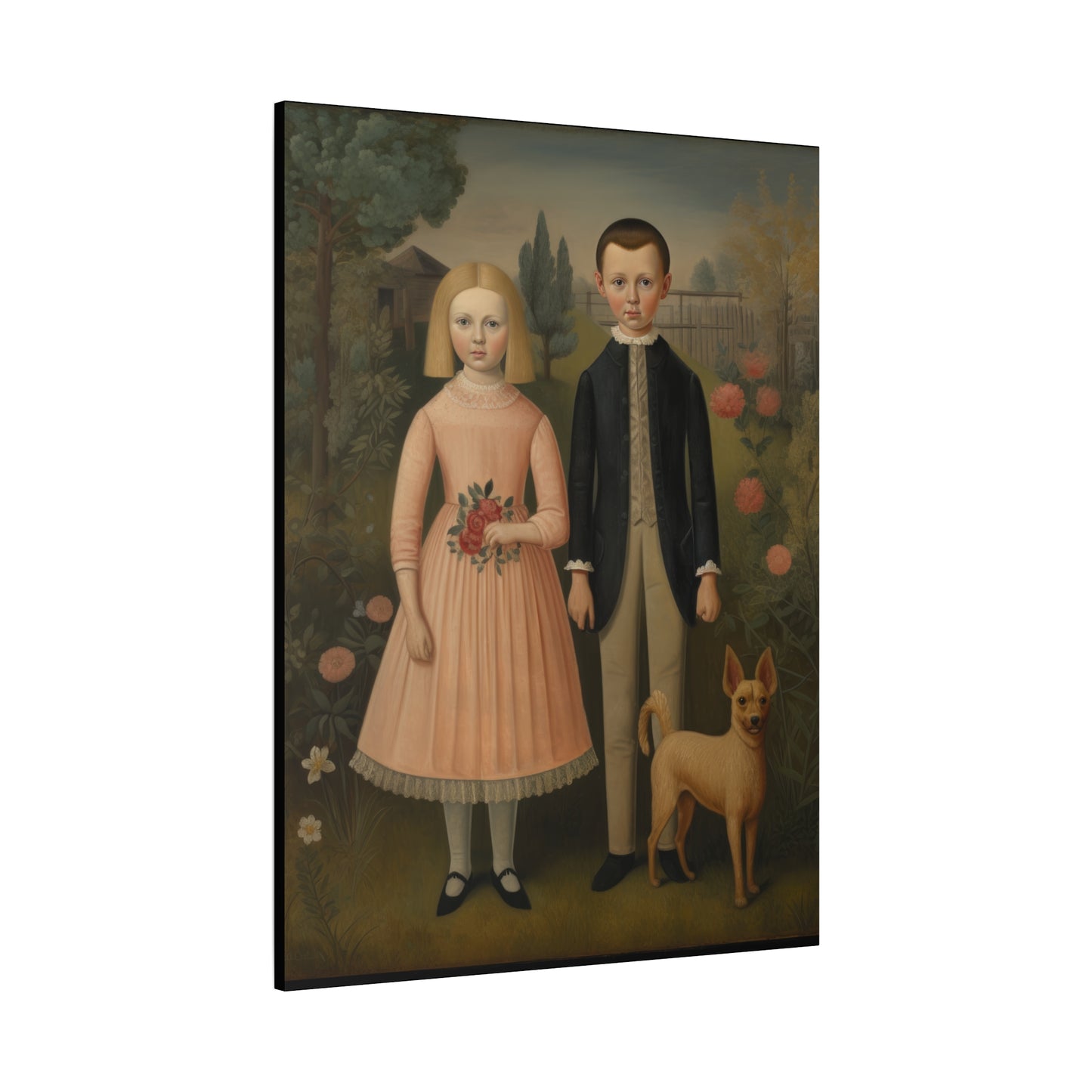 Whimsical Vintage Art Print - Matte Stretched Canvas Wall Decor