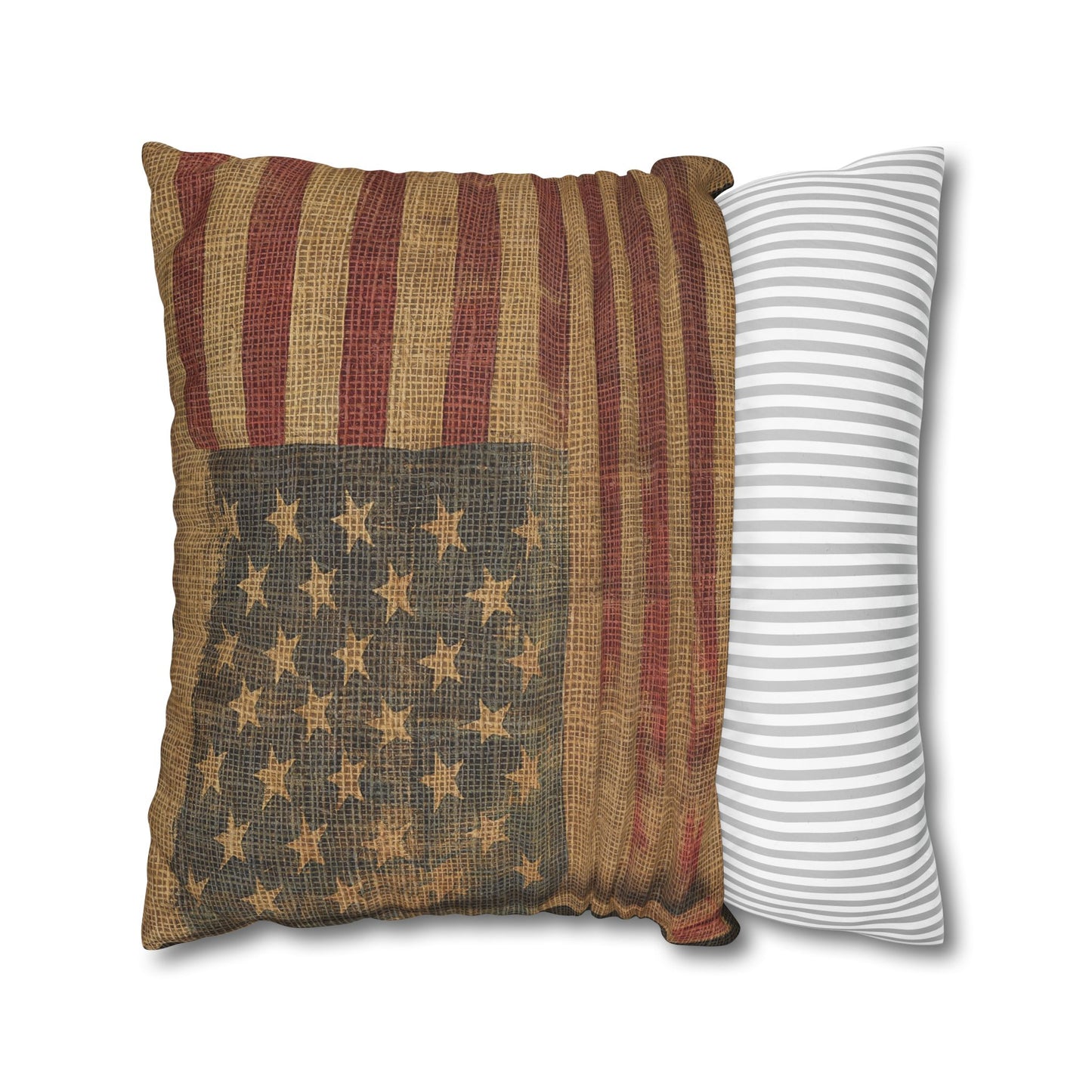 Grungy Flag Square Poly Canvas Pillowcase
