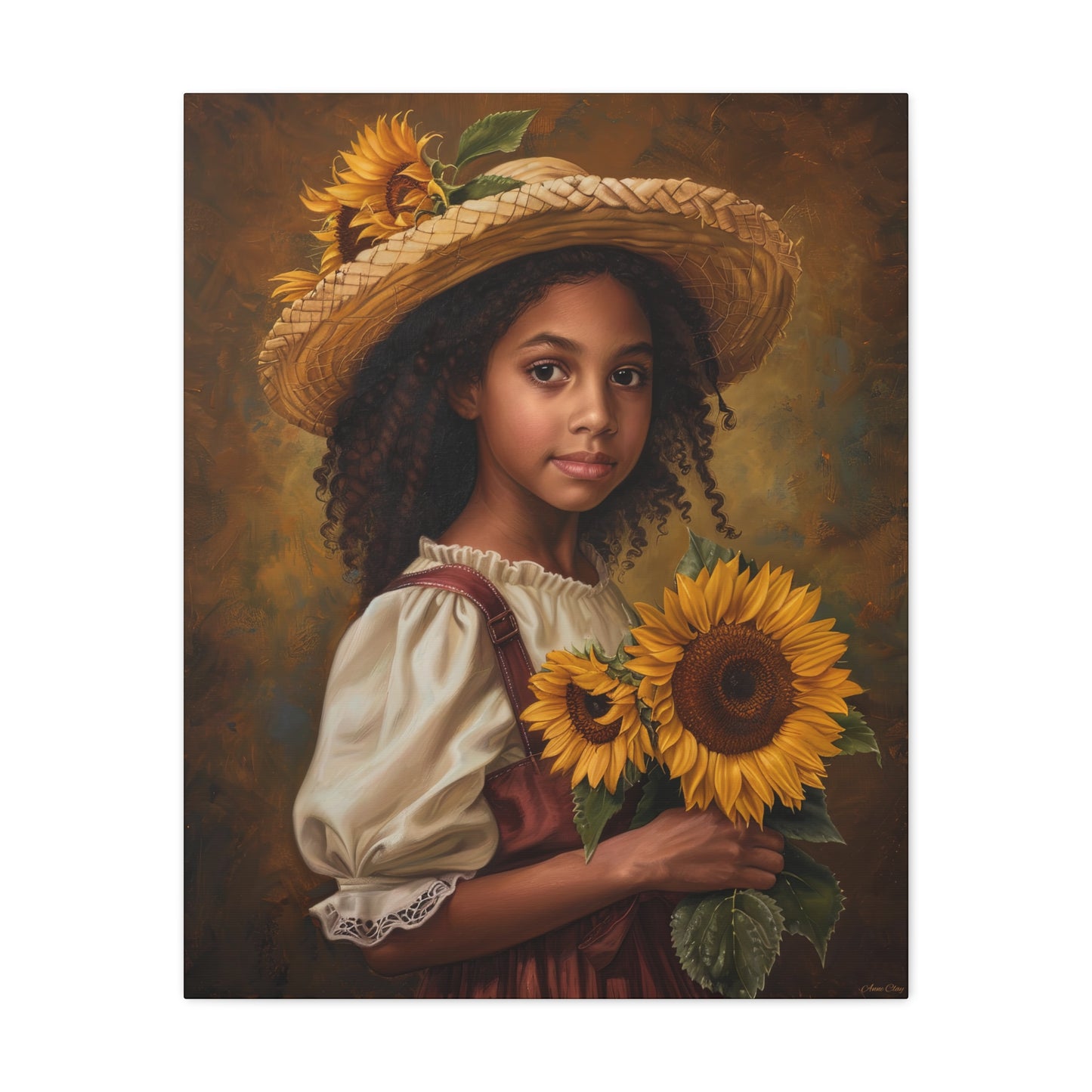 Suzie Sunflower Matte Canvas, Stretched, 1.25"