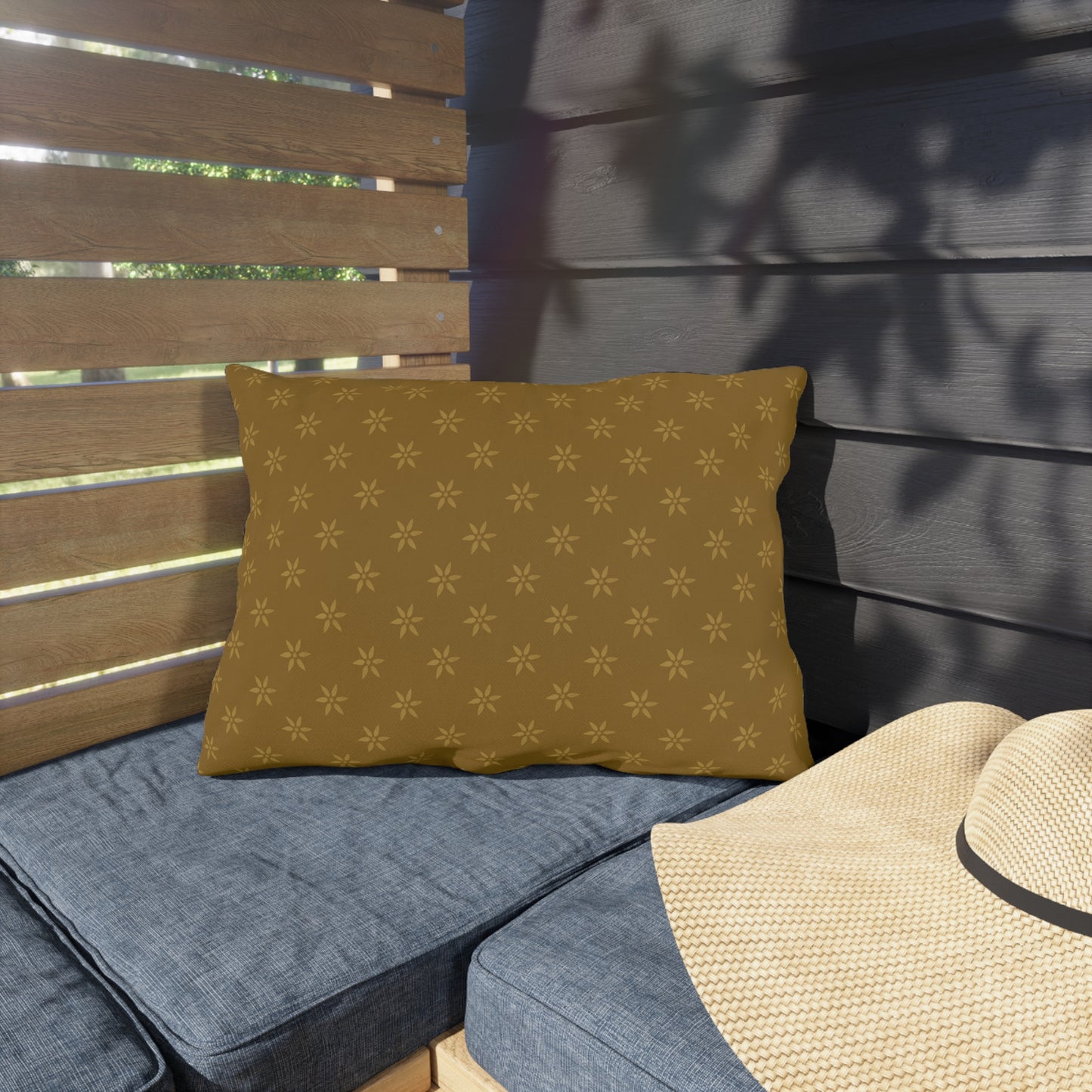 Bohemian Peace Outdoor Pillow - Floral Design for Relaxing Spaces