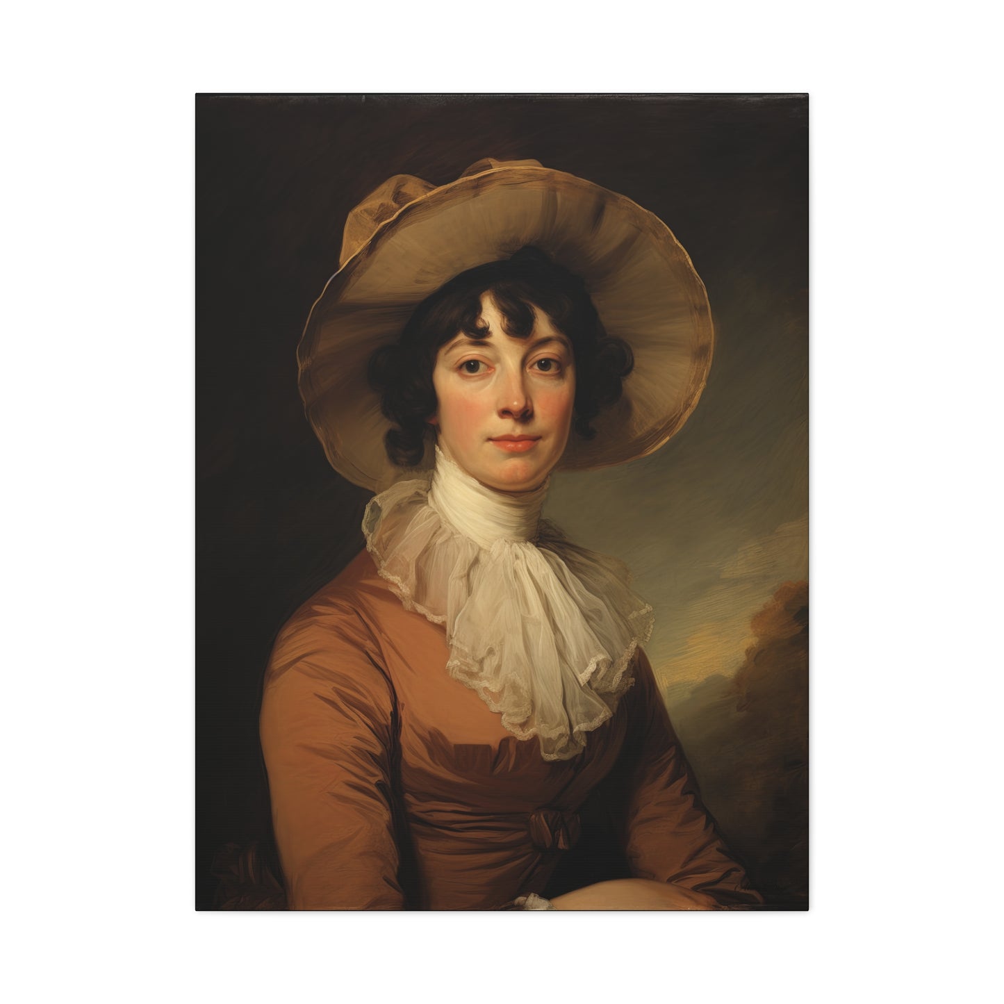 Miss Jane Early American Portrait Classic Portrait Matte Canvas Wall Art - Elegant Home Decor