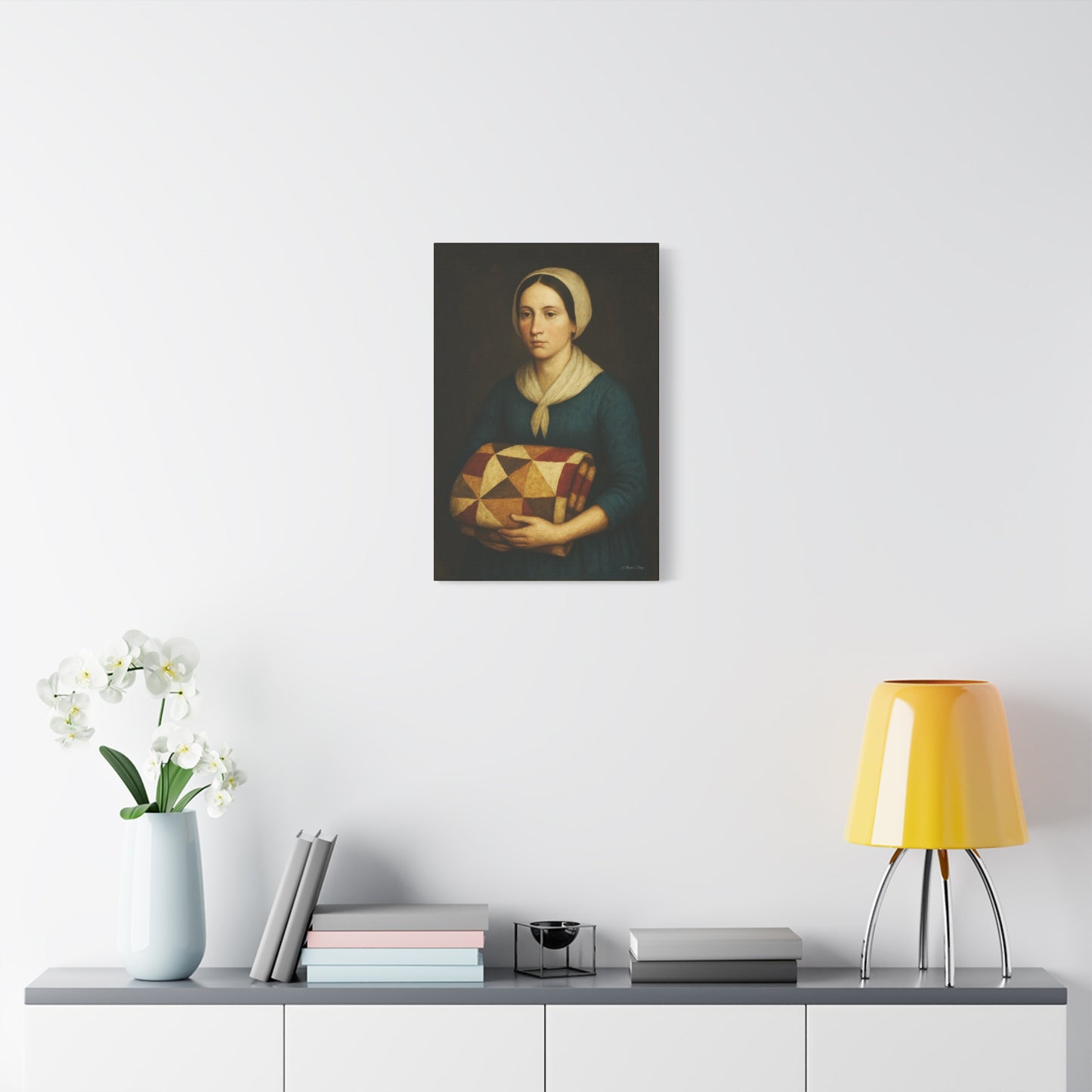 Elegant Stretched Canvas Art, Vintage Woman Portrait, Home Decor, Wall Art, Gift, Cottagecore Style, Art Print