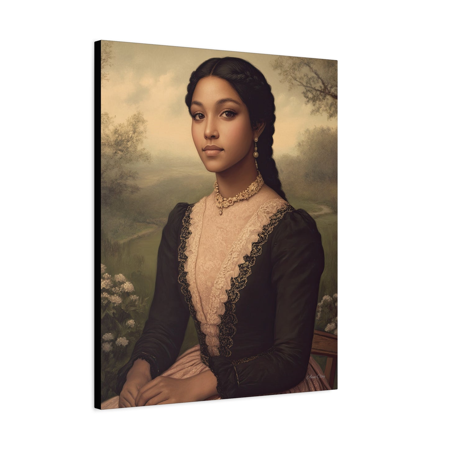 Elegant Stretched Canvas Print of Portrait Art, Vintage Home Decor, Wall Art for Living Room, Gift for Art Lovers, Timeless Design