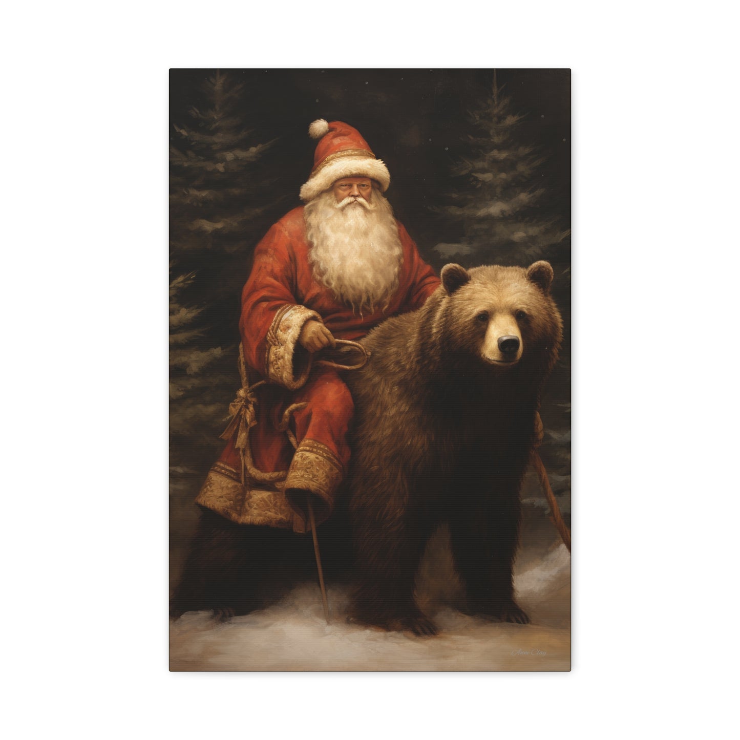 WS Northwoods Santa Matte Canvas, Stretched, 1.25"