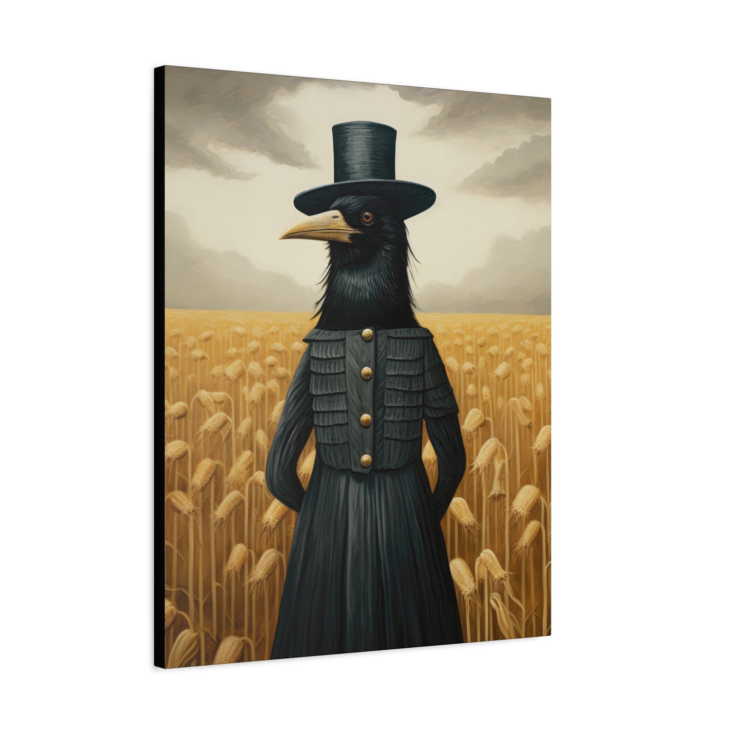 Proper Crow Mysterious Crow Art Canvas - Stretched Matte Wall Decor