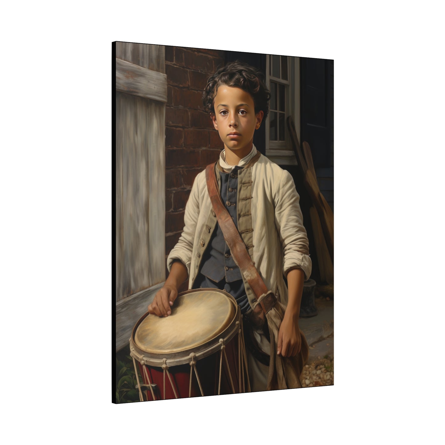 Historic Drummer Boy Matte Canvas Wall Art - 1.25" Stretched Print for Home Decor