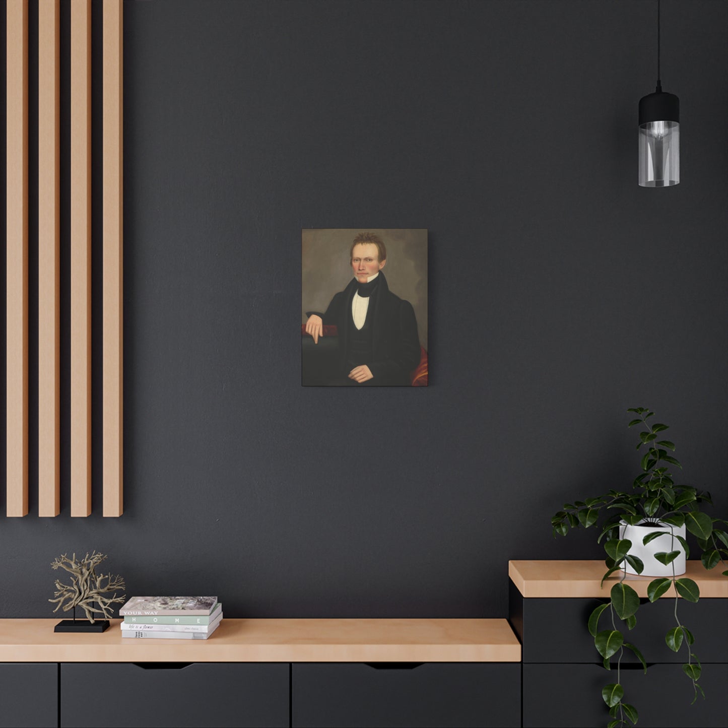 Early American Folk Art Man Classic Portrait Canvas Wall Art - Timeless Elegance for Home Decor
