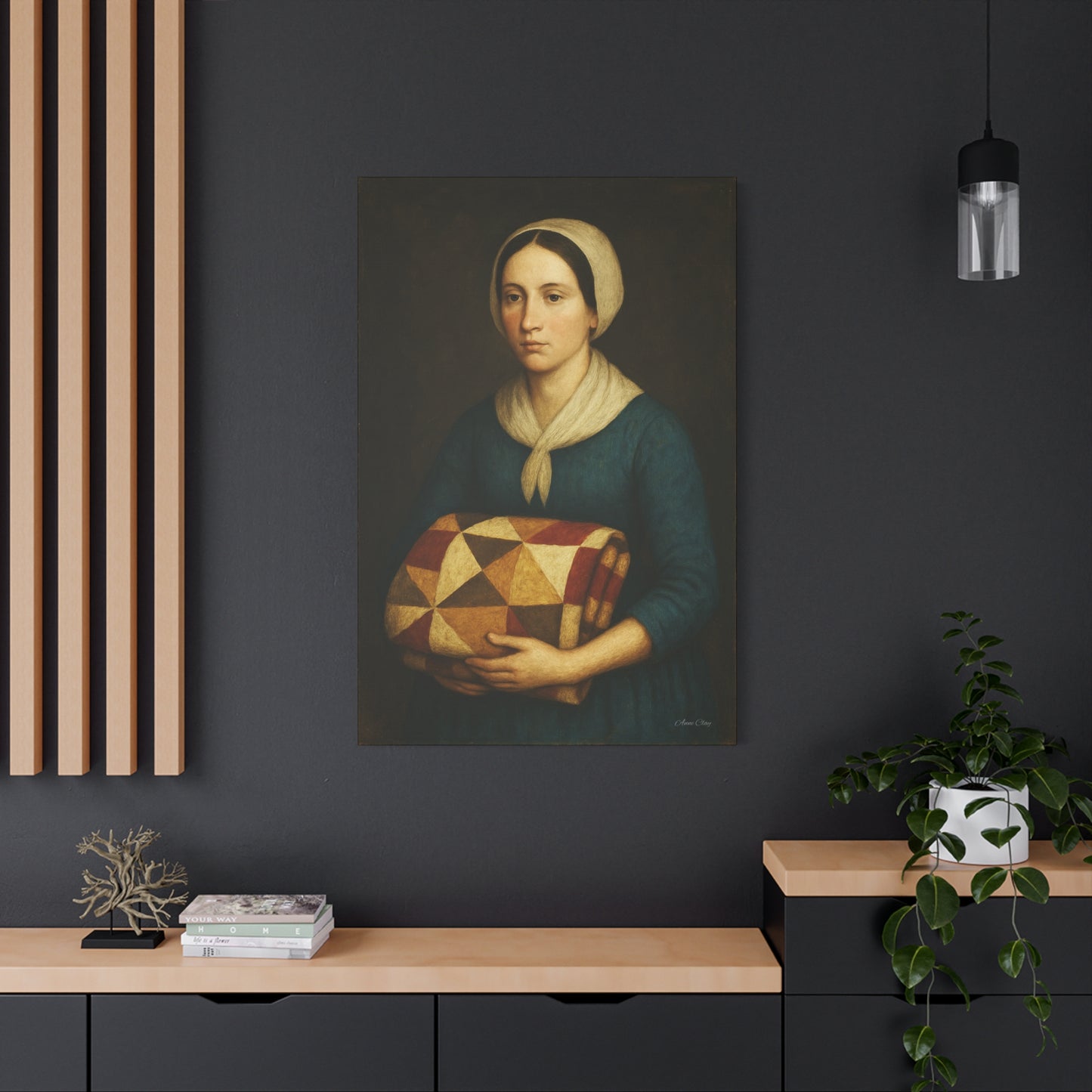 Elegant Stretched Canvas Art, Vintage Woman Portrait, Home Decor, Wall Art, Gift, Cottagecore Style, Art Print