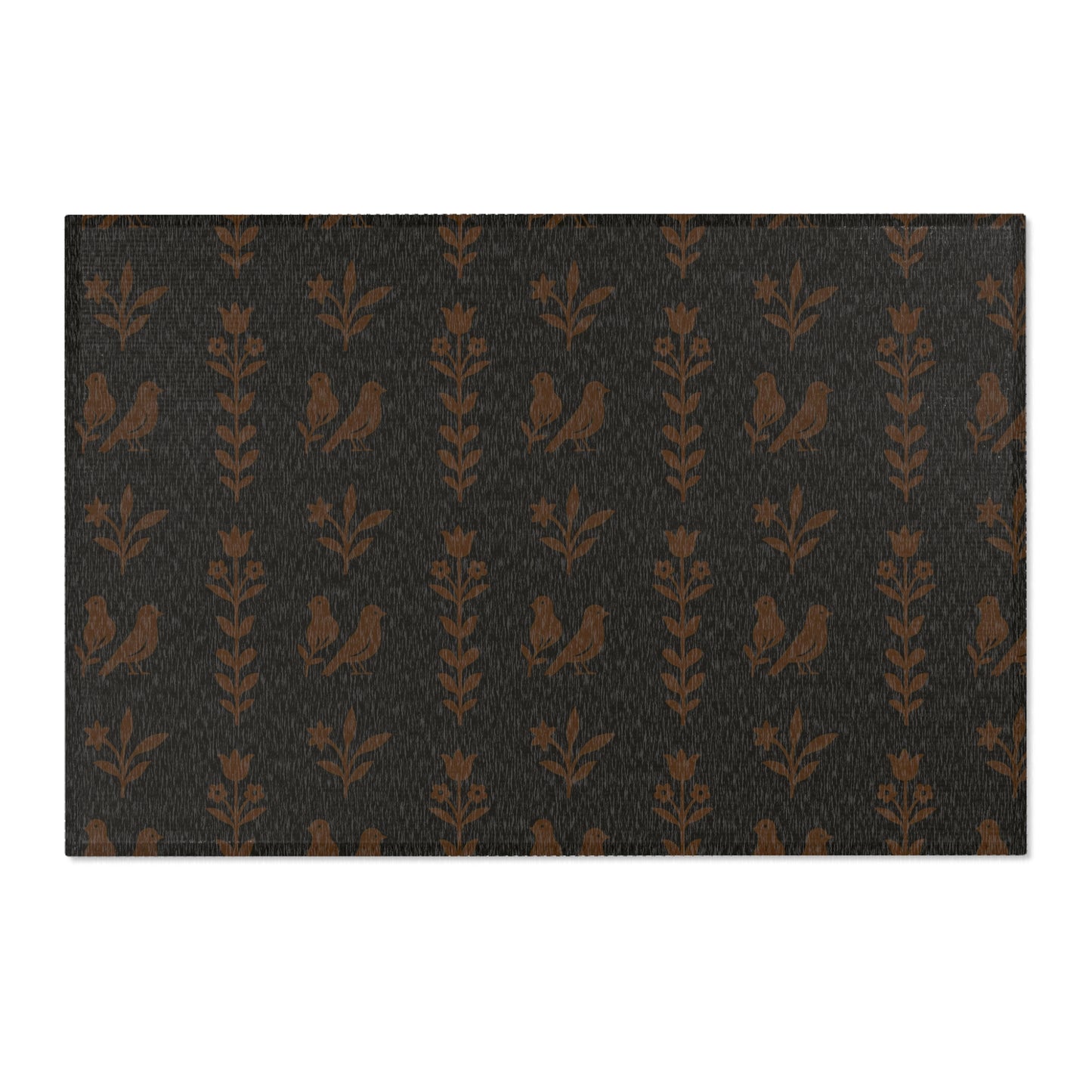 Elegant Floral Area Rug | Black & Brown Design, Home Decor, Living Room Mat, Cozy Atmosphere, Gift for Any Occasion