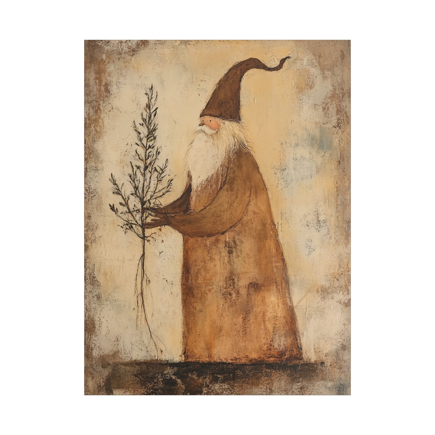 Grungy Earth Santa Matte Canvas, Stretched, 1.25"