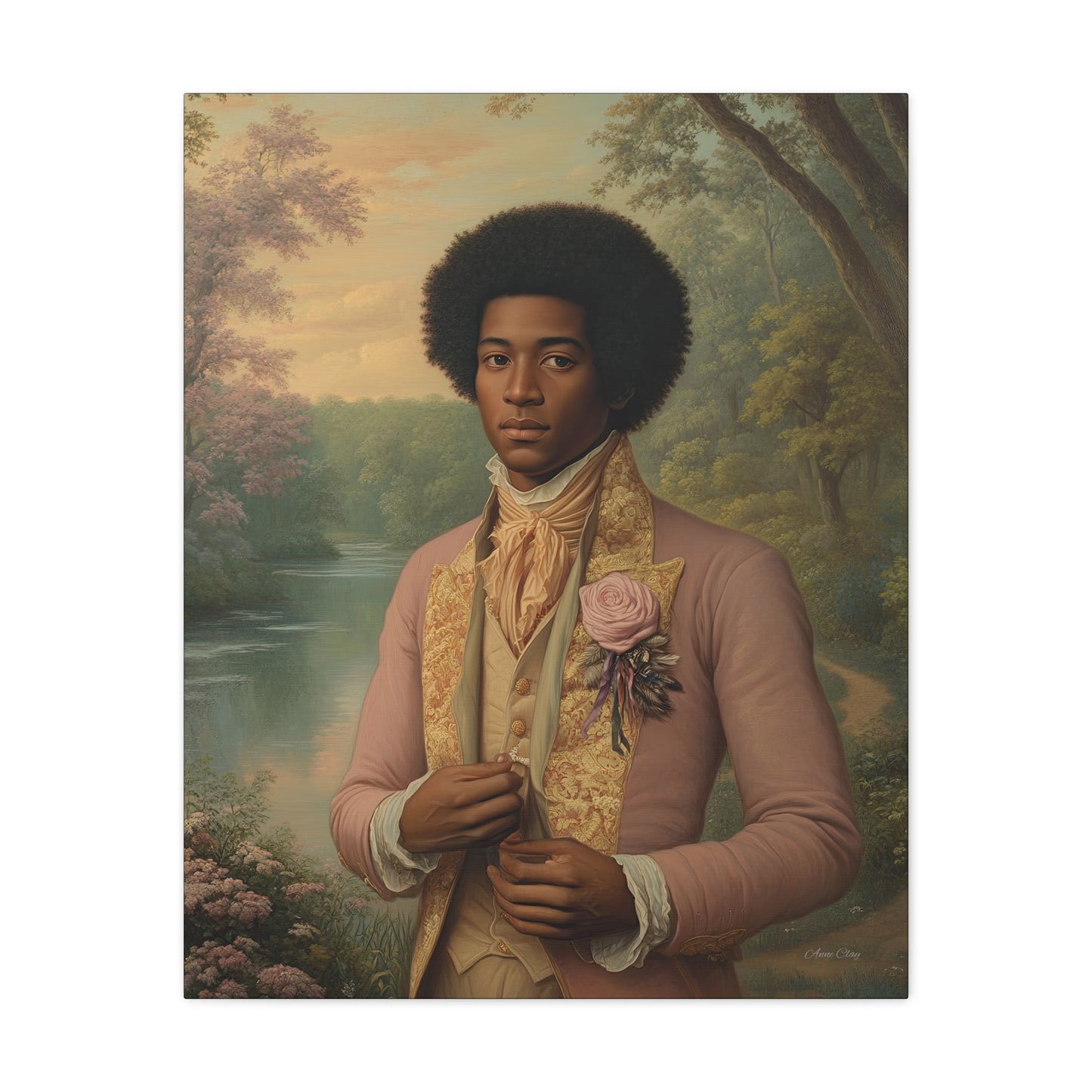 Elegant Portrait Canvas Art, Vintage Wall Decor, Home Aesthetic, Gift for Art Lovers, Framed Canvas, Romantic Home Decor, Historical Artwork