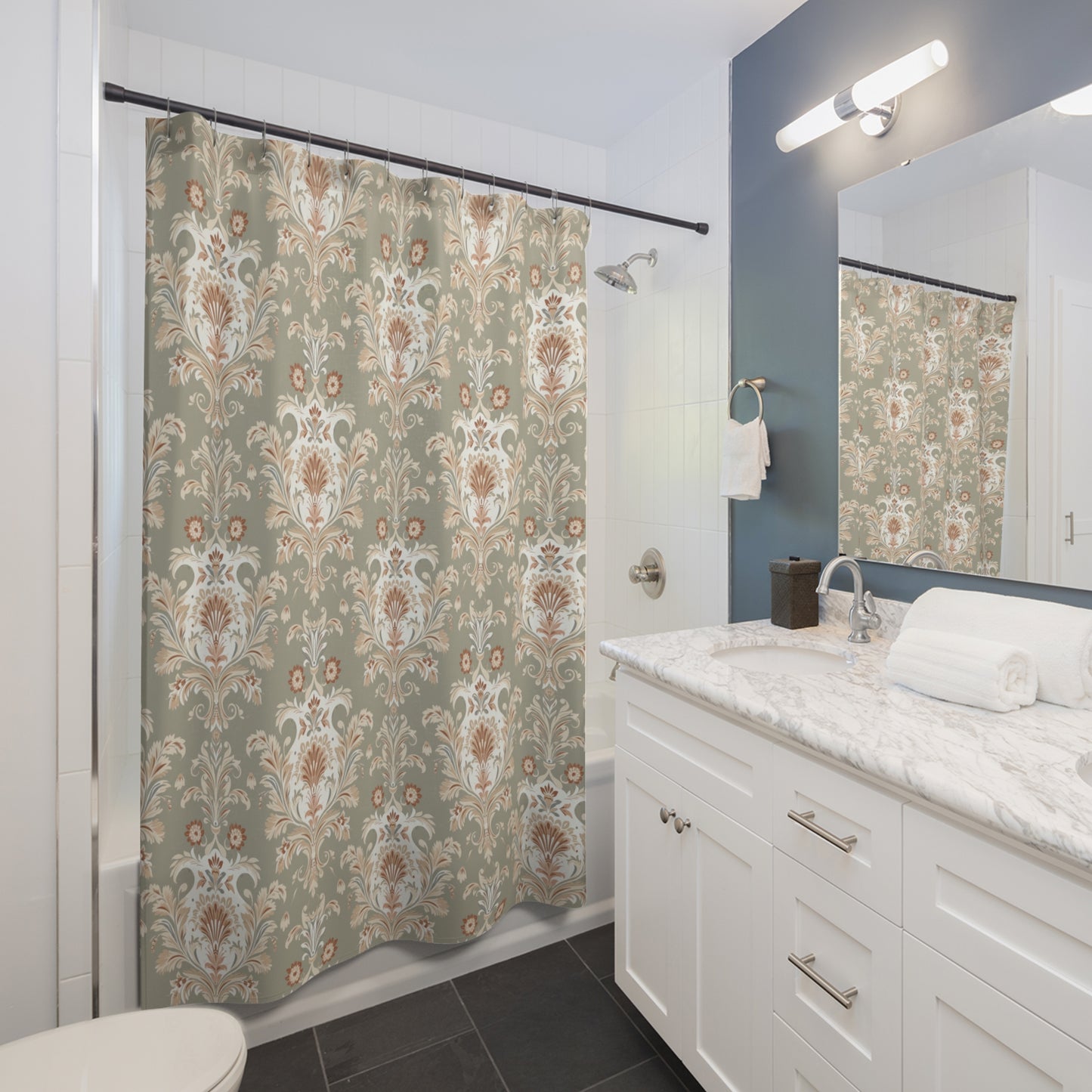 Damask Colonial, Early AmericanShower Curtains
