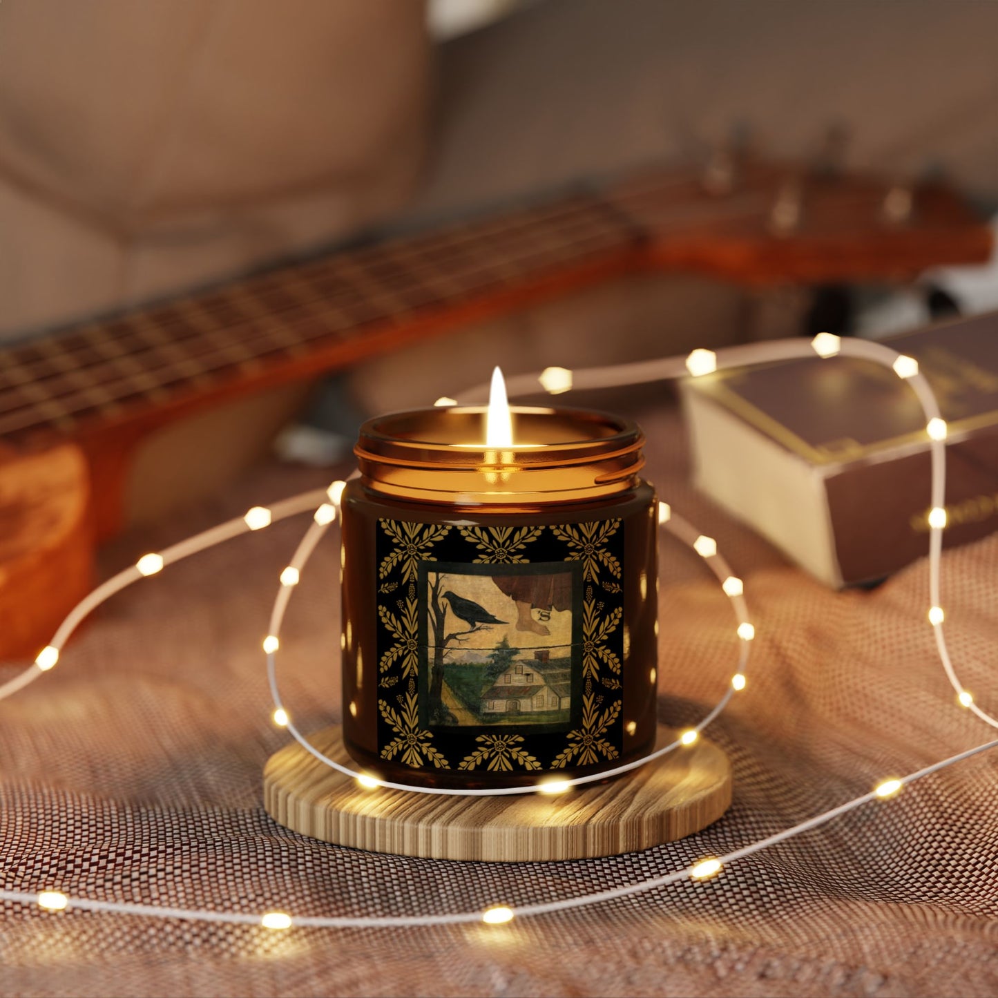 Crow's Foot Inn Scented Soy Candle (Multi-Size, Amber Jar)