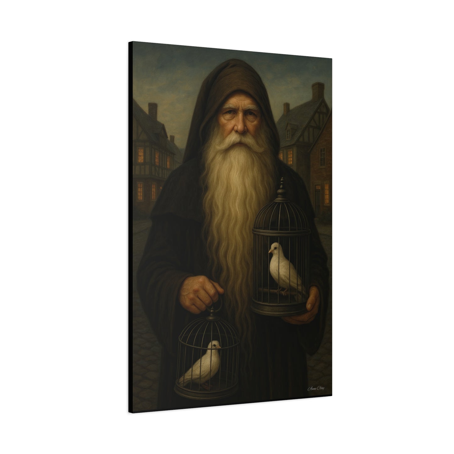 Peace Santa, Old World Colonial Wall Art Canvas, Large Print, Home Decor, Gift for Art Lovers, Christmas