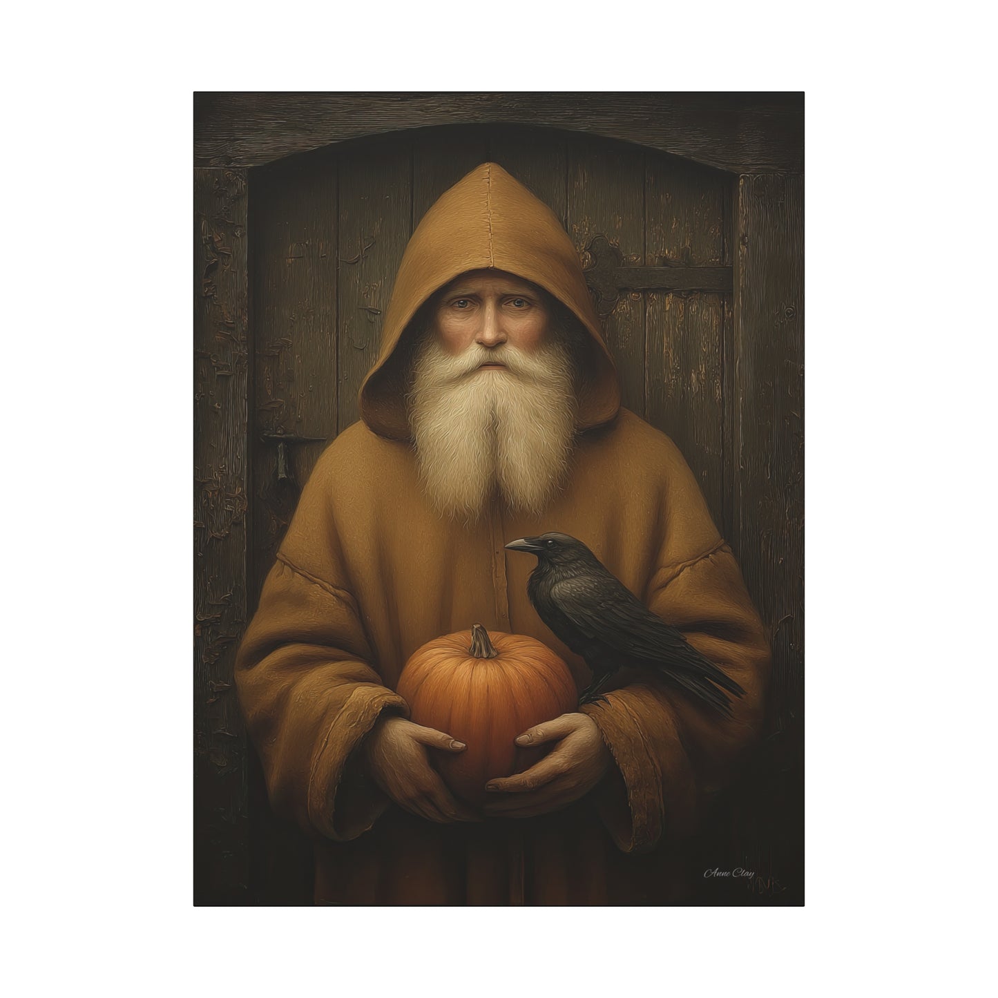 Mystical Fall Canvas Art, Pumpkin Decor, Autumn Wall Art, Halloween Home Decor, Spiritual Artwork, Living Room Decoration