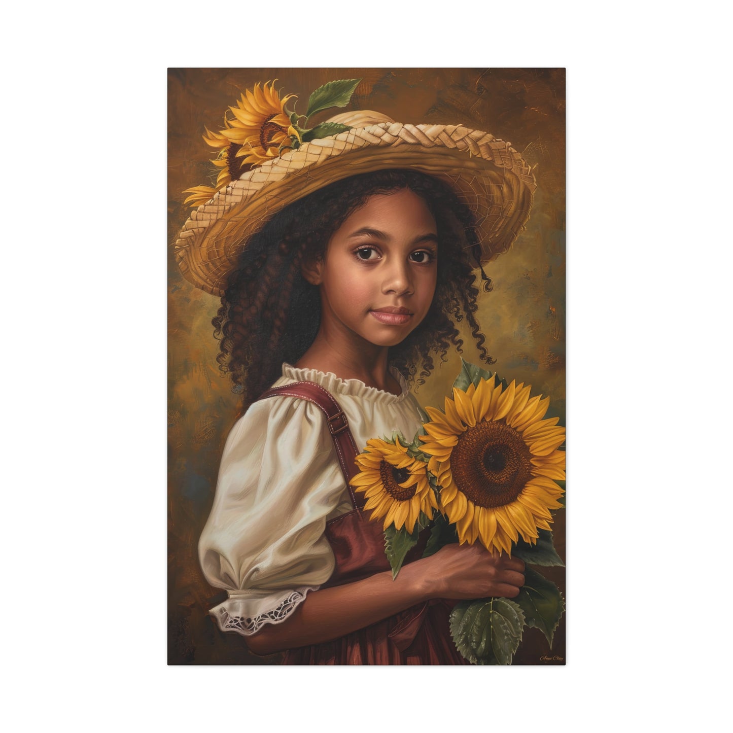 Suzie Sunflower Matte Canvas, Stretched, 1.25"