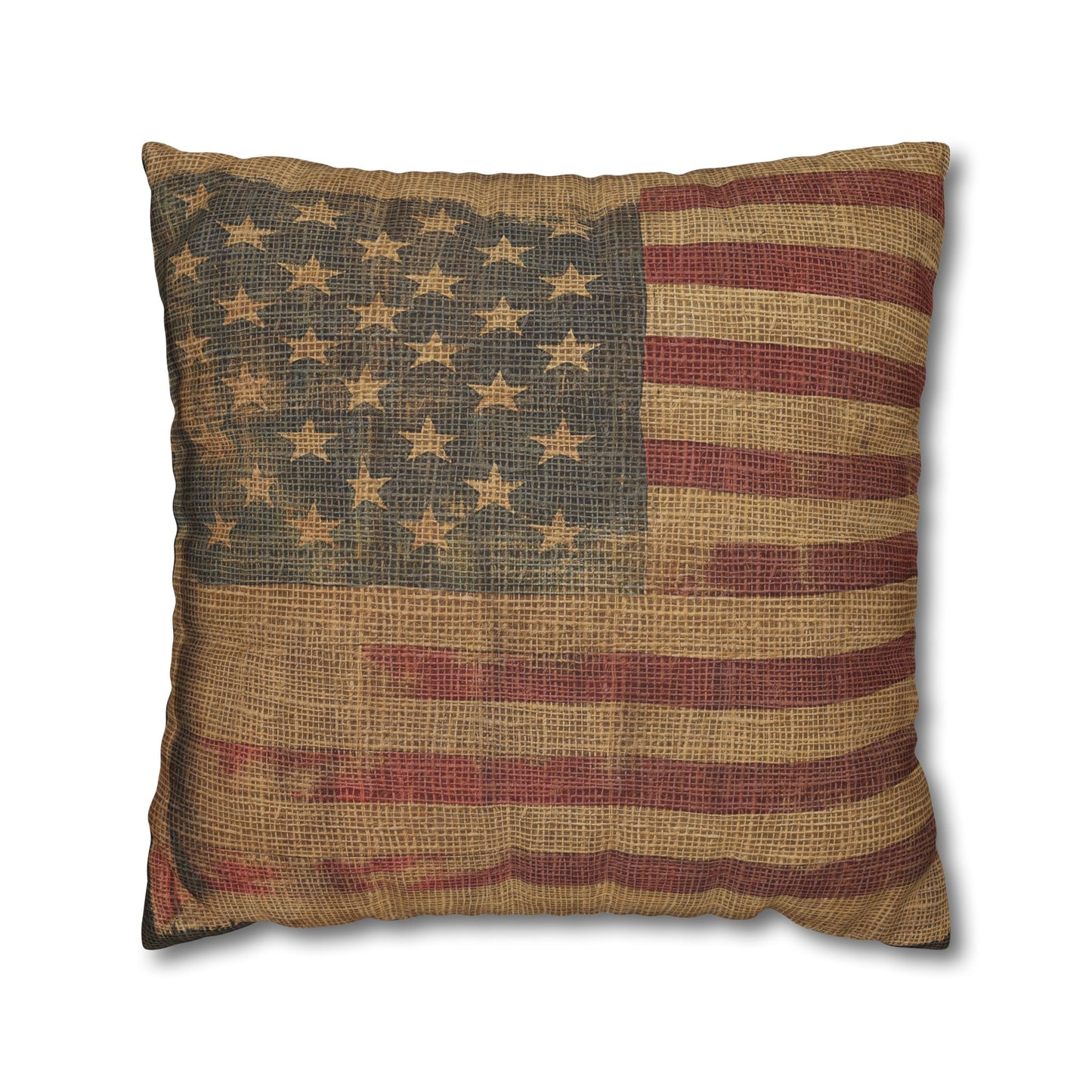 Grungy Flag Square Poly Canvas Pillowcase