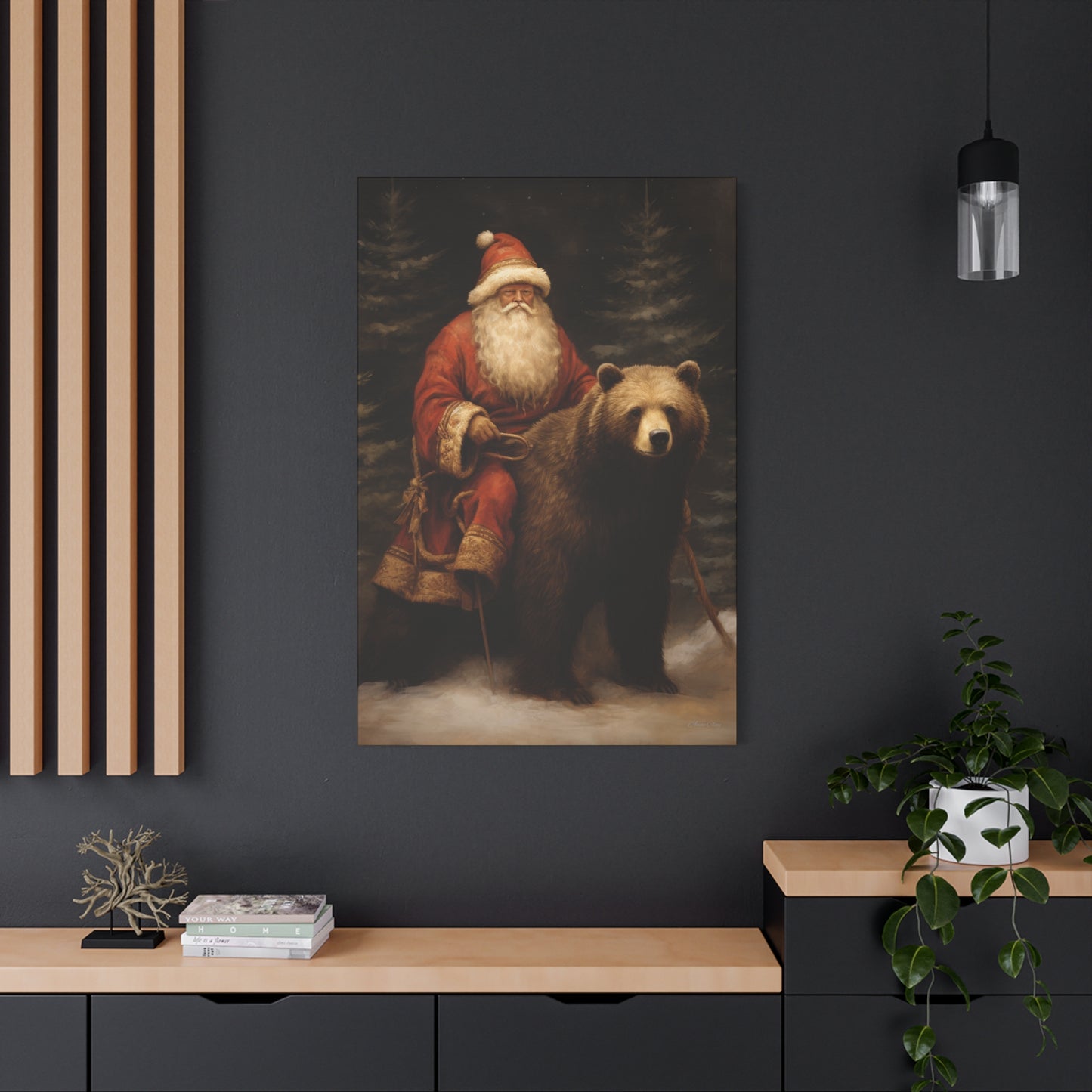 Northwoods Santa Matte Canvas, Stretched, 1.25"