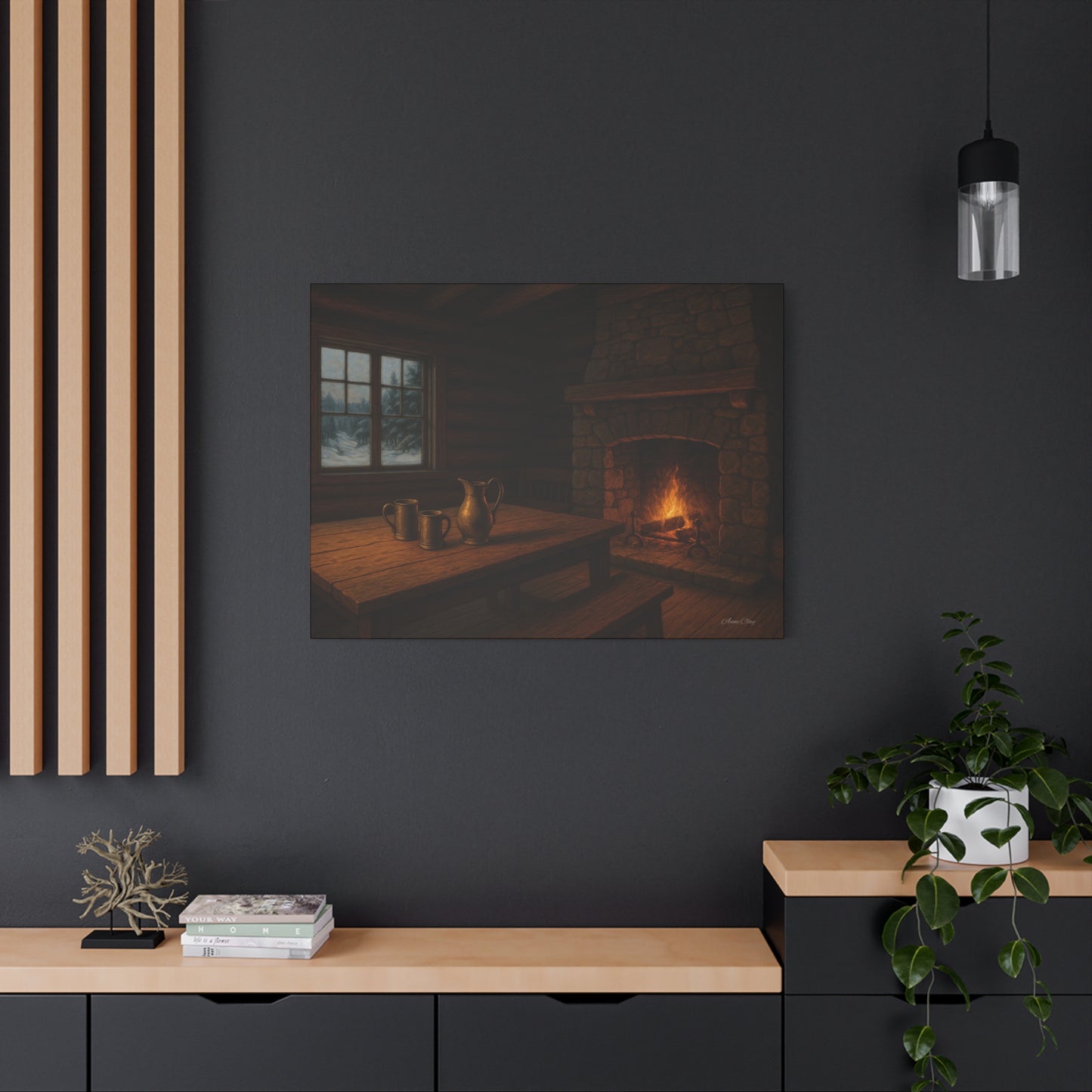 Cozy Cabin Canvas Print, Rustic Home Decor, Winter Vibes, Cabin Wall Art, Perfect for Christmas, Housewarming Gift
