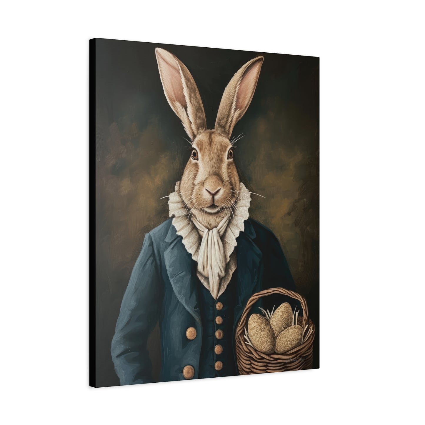 Whimsical Rabbit Canvas Art - Easter Decor - Anne Clay